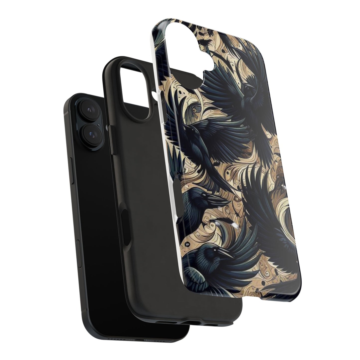 Bold Raven Phone Case | Tough and Protective | Unique Bird Design | Gift for Nature Lovers | Halloween and Fall Decor