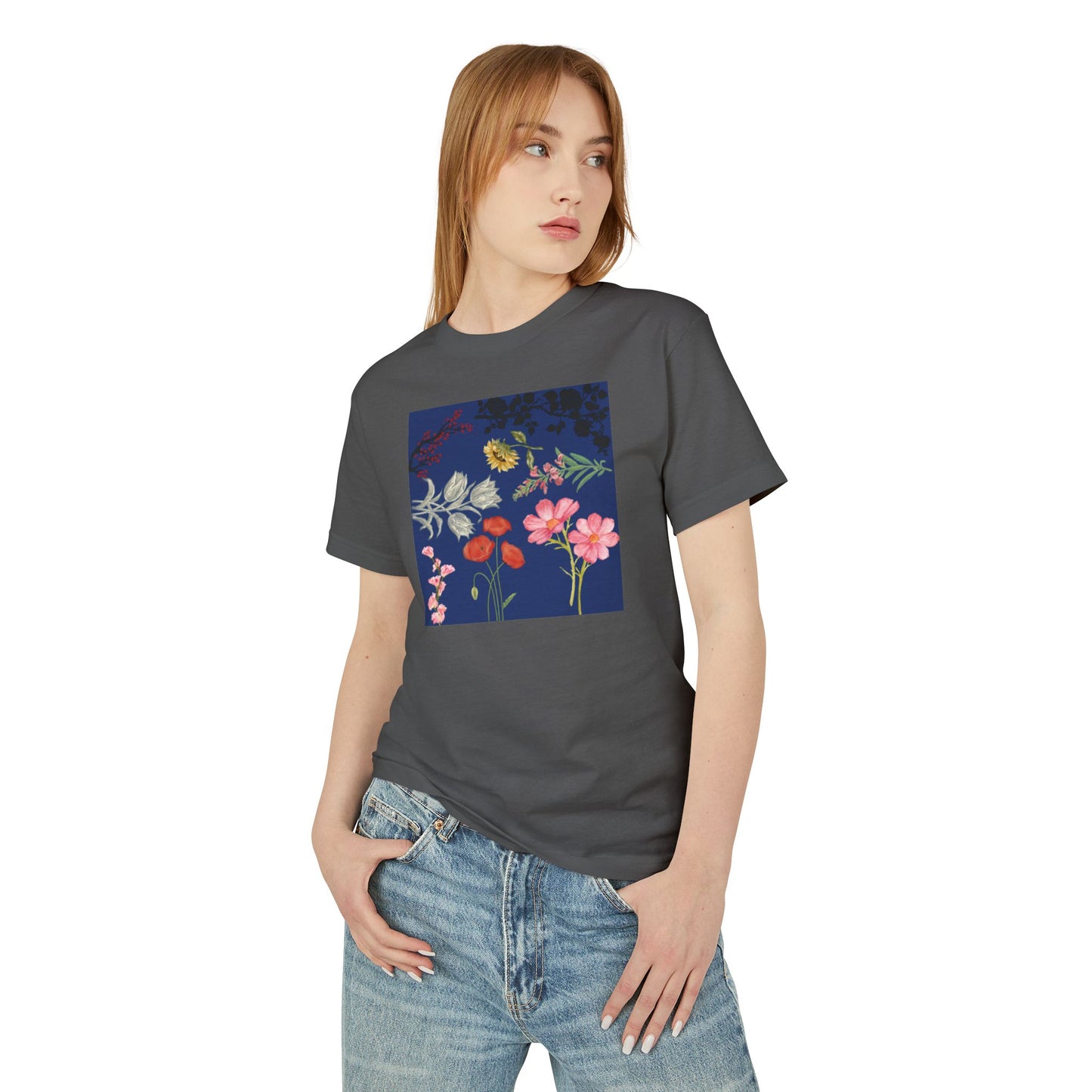 Botanical Print Cotton Tee - Perfect for Spring & Nature Lovers