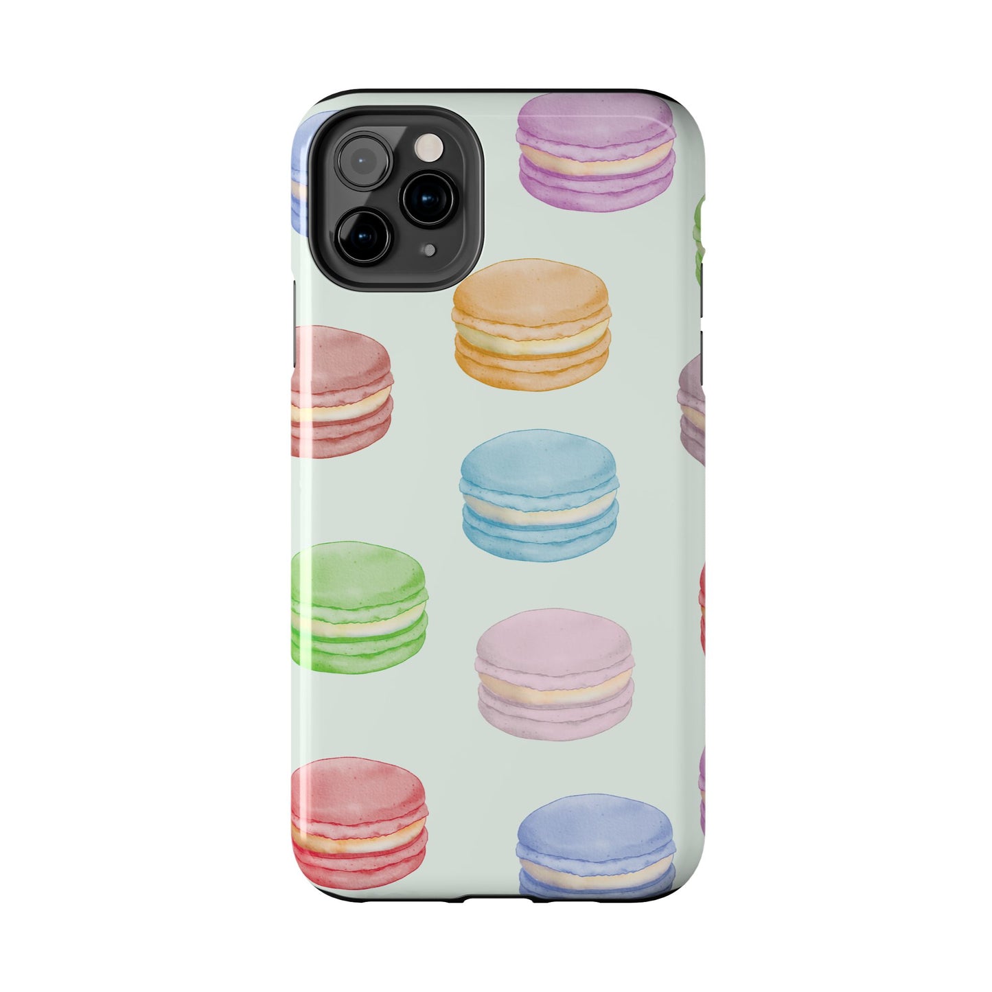 Cute Macaron Phone Case, Tough Phone Cases, Floral Phone Cover, Pastel Phone Case, Gift for Foodies, Spring Accessories
