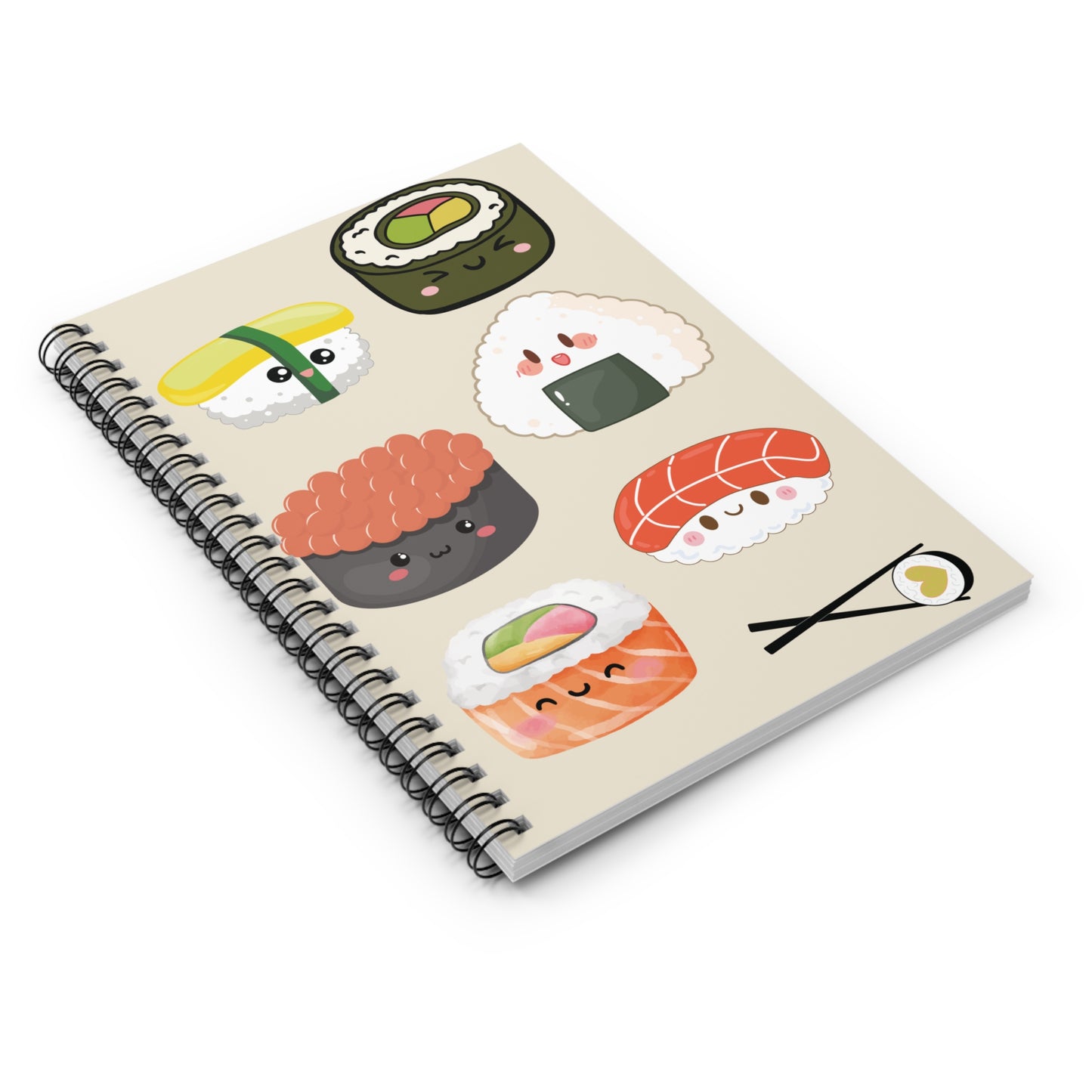 Cute Sushi Spiral Notebook - Perfect for Students, Journal Lovers, Gift for Foodies, School Supplies, Cute Stationery
