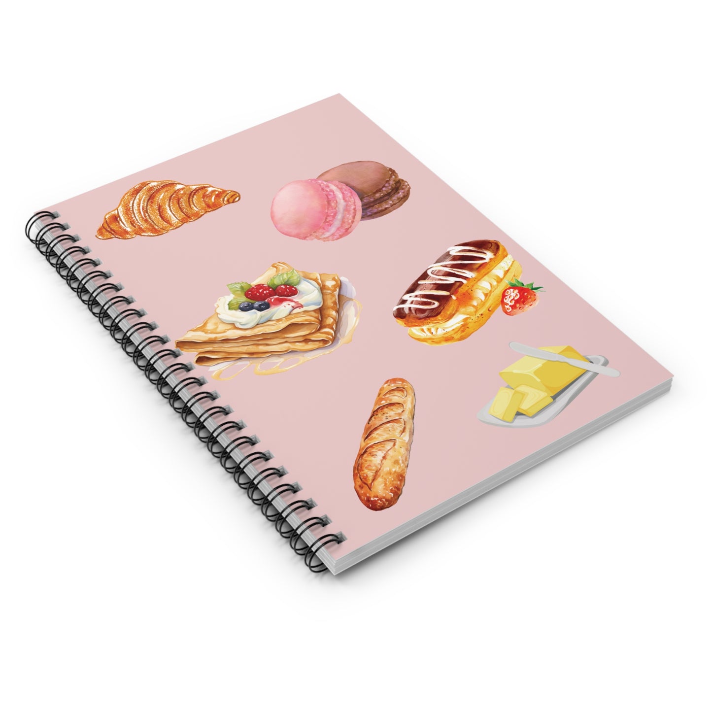 Cute Pastry Spiral Notebook - Ruled Line, Bakery Journal, Foodie Gift, Recipe Notebook, Cute Stationery, Culinary Diary