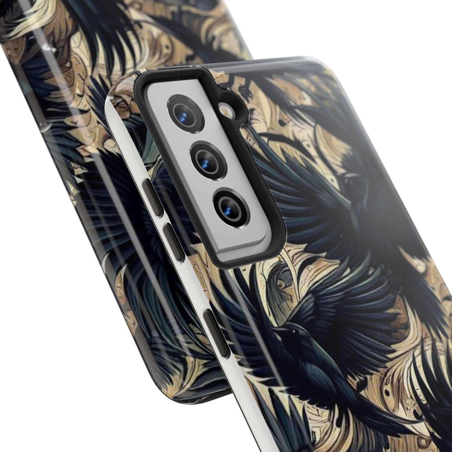 Bold Raven Phone Case | Tough and Protective | Unique Bird Design | Gift for Nature Lovers | Halloween and Fall Decor