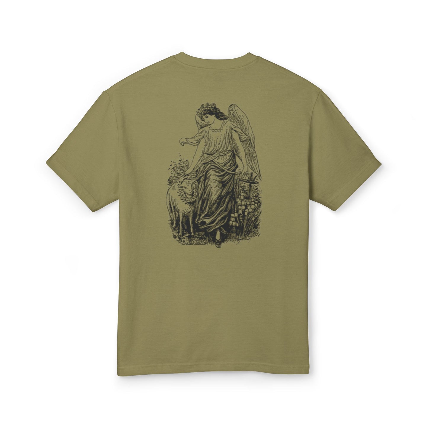 Vintage Angel & Sheep Graphic Tee - Unisex Heavyweight Cotton T-Shirt