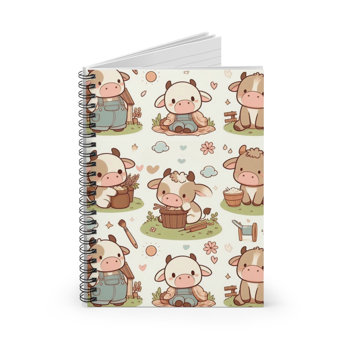 Cute Cow Spiral Notebook for Animal Lovers | Gifts for Kids, Stationery, Journaling, Cow Decor, Farmhouse Style