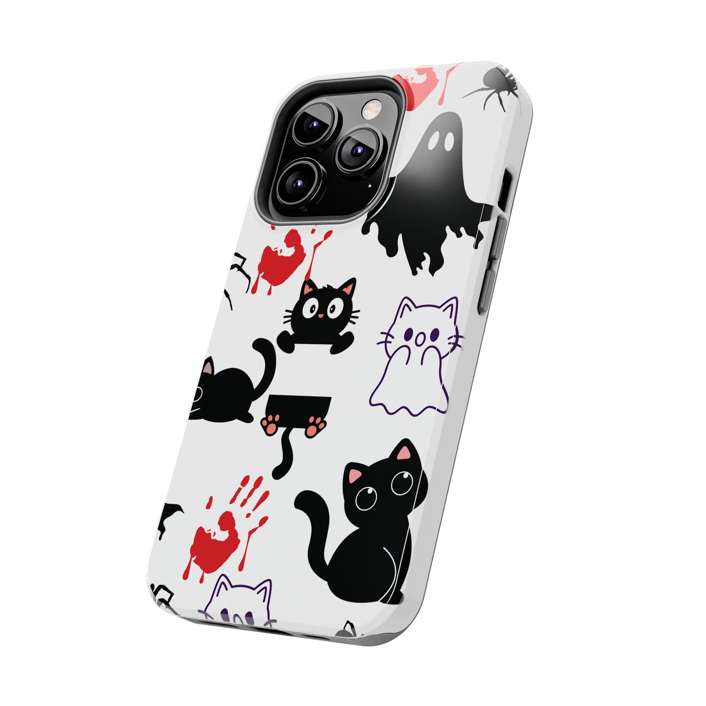 Halloween Phone Cases, Spooky Phone Cover, Cat & Ghost Design, Tough Case for Gifting, Fun and Festive