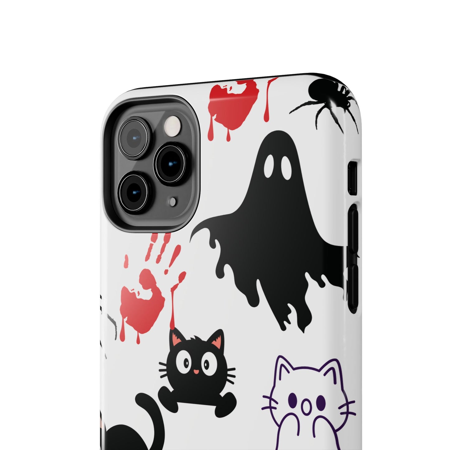 Halloween Phone Cases, Spooky Phone Cover, Cat & Ghost Design, Tough Case for Gifting, Fun and Festive