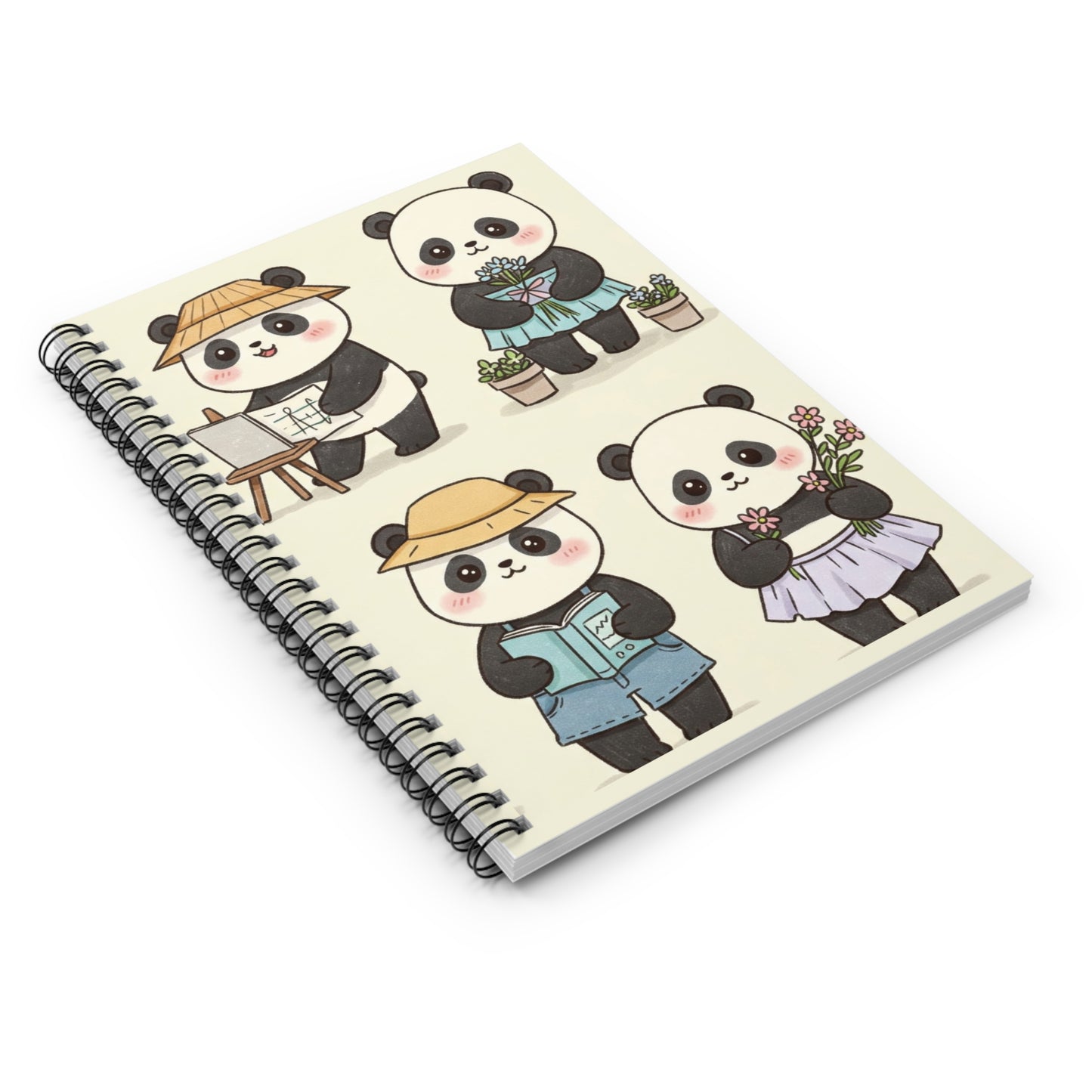 Cute Panda Spiral Notebook - Perfect for Students, Journal Lovers, Gifts, Nature Lovers, Cute Animal Stationery