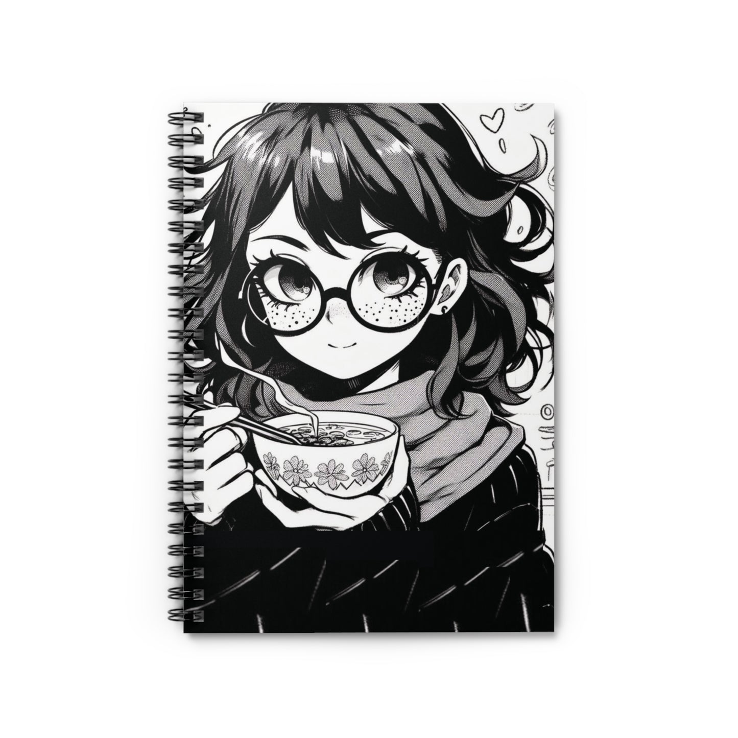 Cute Artistic Spiral Notebook with Ruled Lines, Journal for School, Writing, Note-taking, Gift for Students, Anime Lover's Stationery, [...]