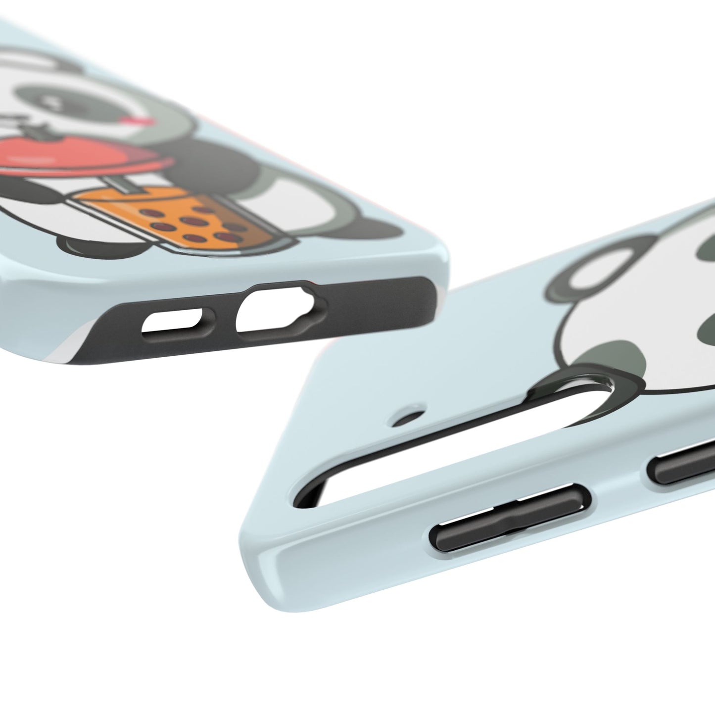 Cute Panda Phone Case with Bubble Tea Design, Tough Phone Cases, Cartoon Character Accessories, Gift for Her, Fun Mobile Cover