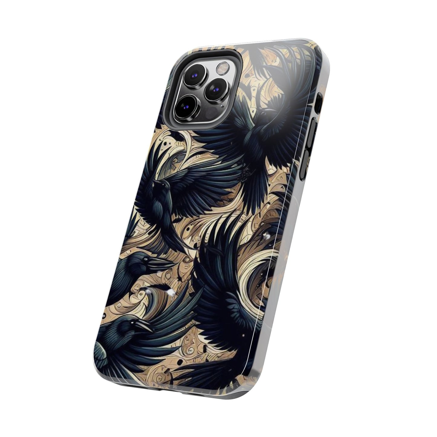 Bold Raven Phone Case | Tough and Protective | Unique Bird Design | Gift for Nature Lovers | Halloween and Fall Decor