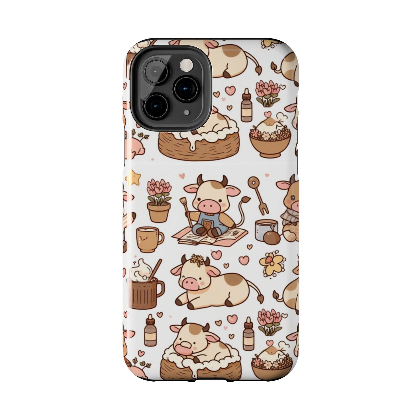 Cute Cow Phone Case, Tough Cow Themed Case, Animal Lover Gift, Durable Phone Protector, Fun Cow Print Design, Ideal for Birthdays