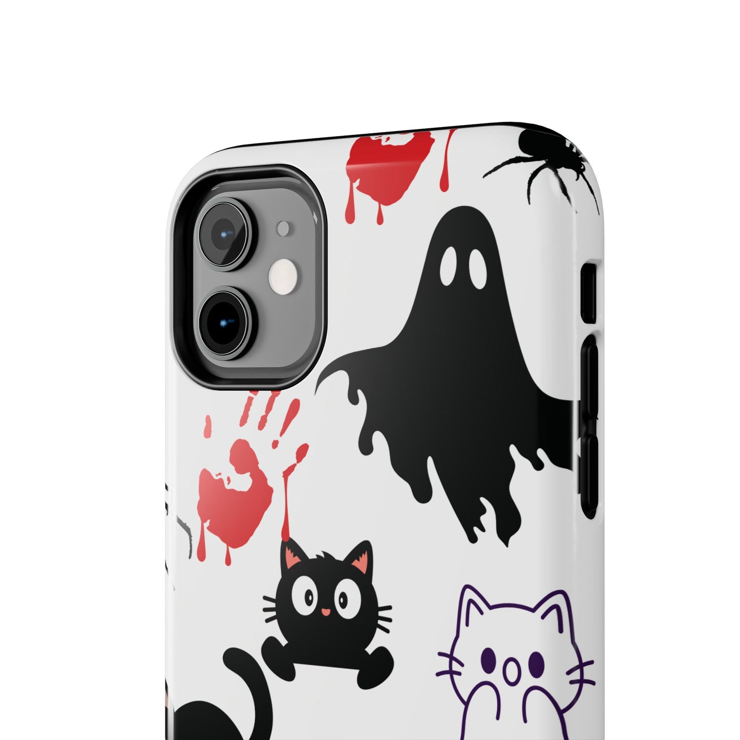 Halloween Phone Cases, Spooky Phone Cover, Cat & Ghost Design, Tough Case for Gifting, Fun and Festive