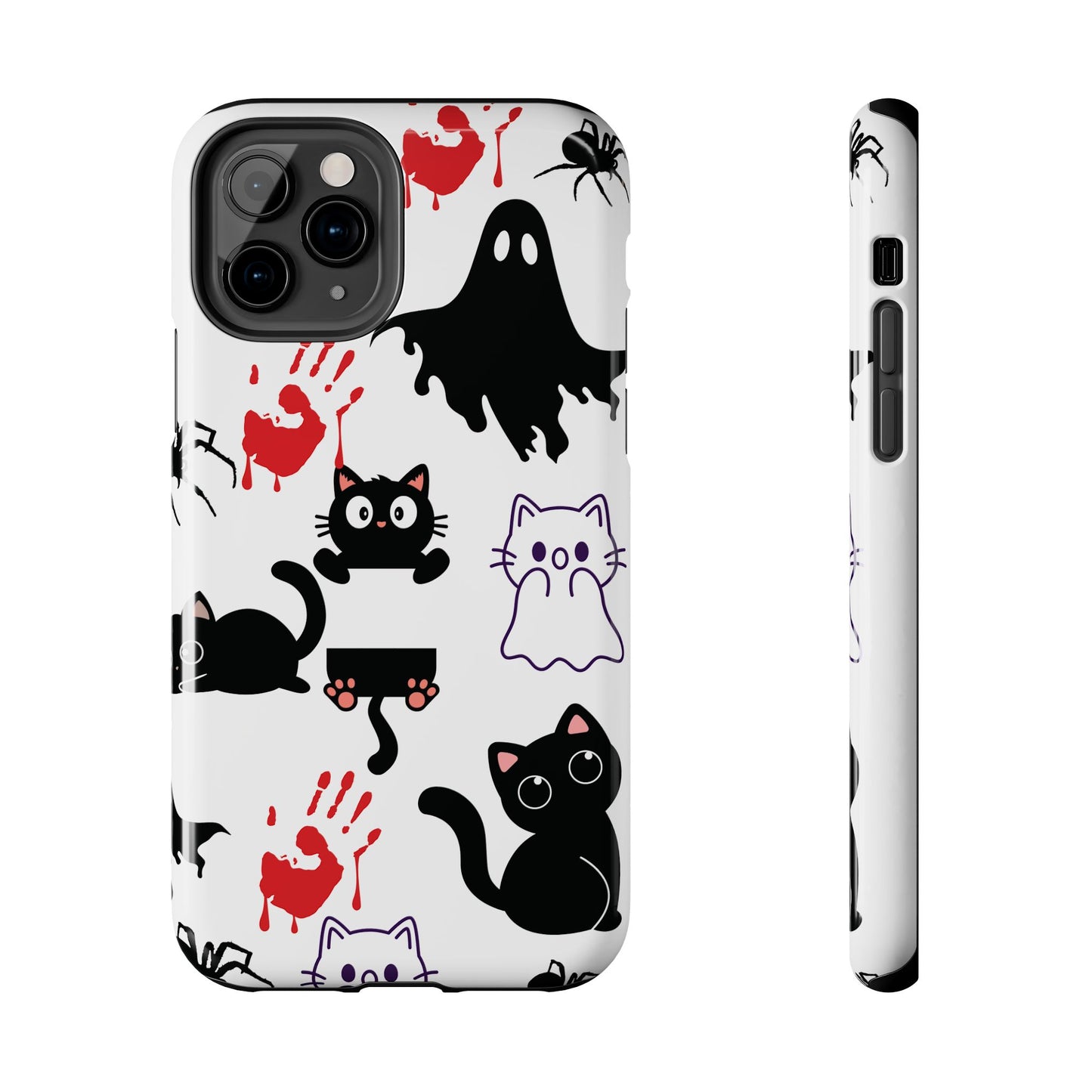 Halloween Phone Cases, Spooky Phone Cover, Cat & Ghost Design, Tough Case for Gifting, Fun and Festive