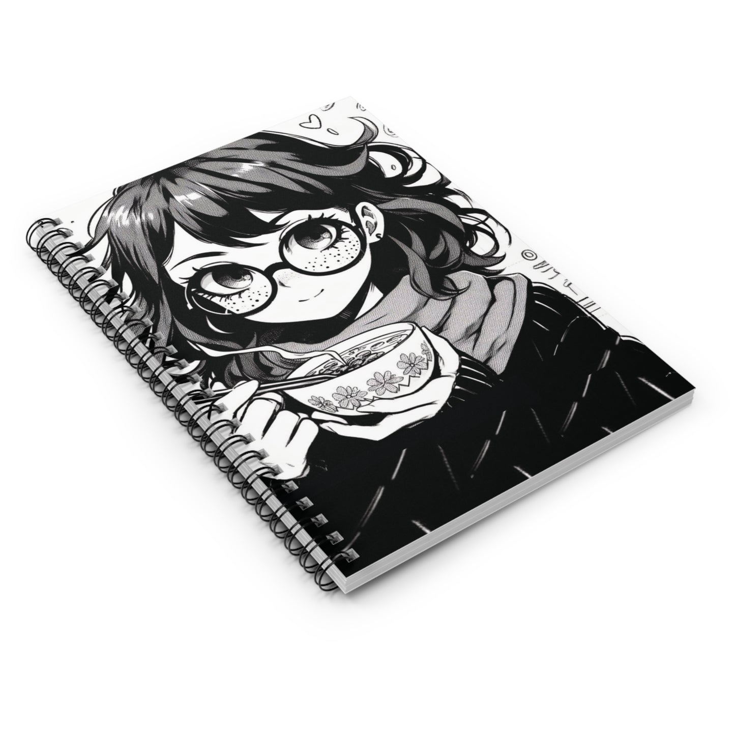 Cute Artistic Spiral Notebook with Ruled Lines, Journal for School, Writing, Note-taking, Gift for Students, Anime Lover's Stationery, [...]