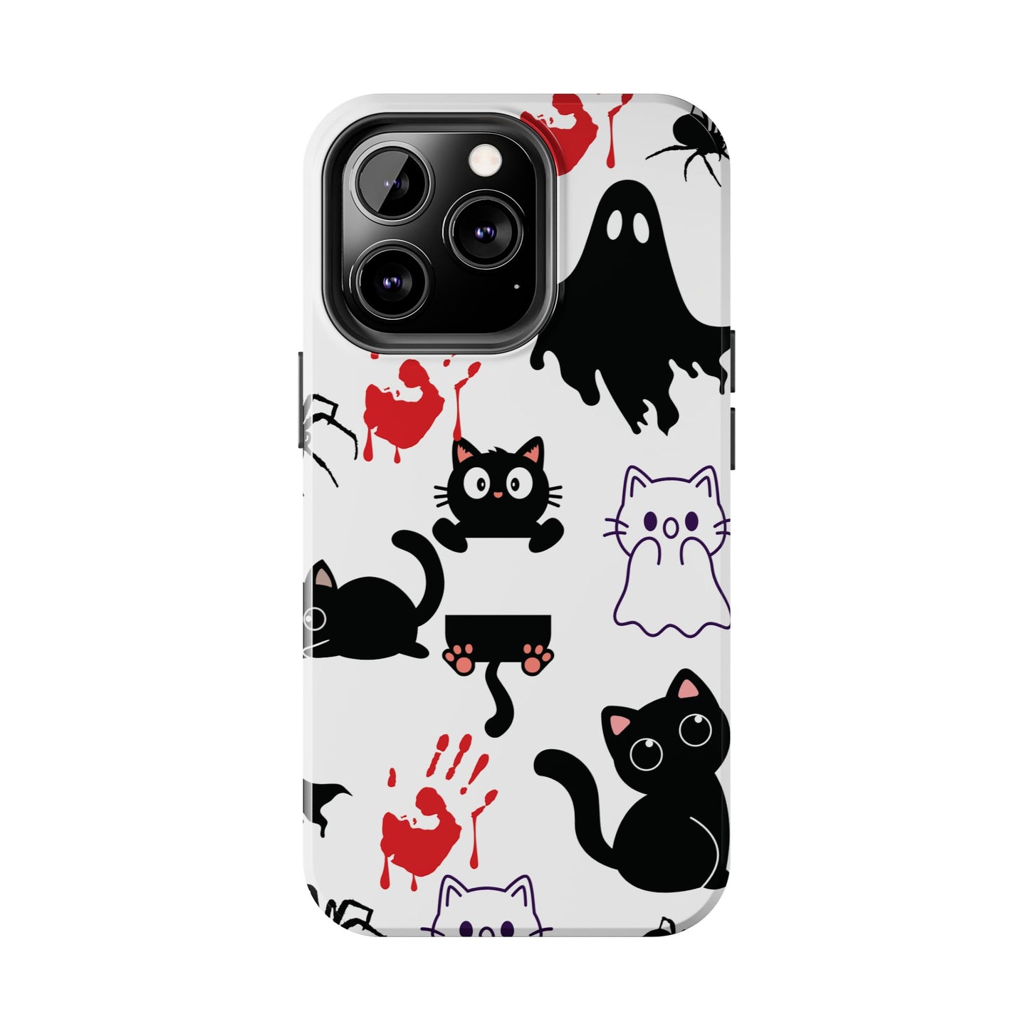 Halloween Phone Cases, Spooky Phone Cover, Cat & Ghost Design, Tough Case for Gifting, Fun and Festive