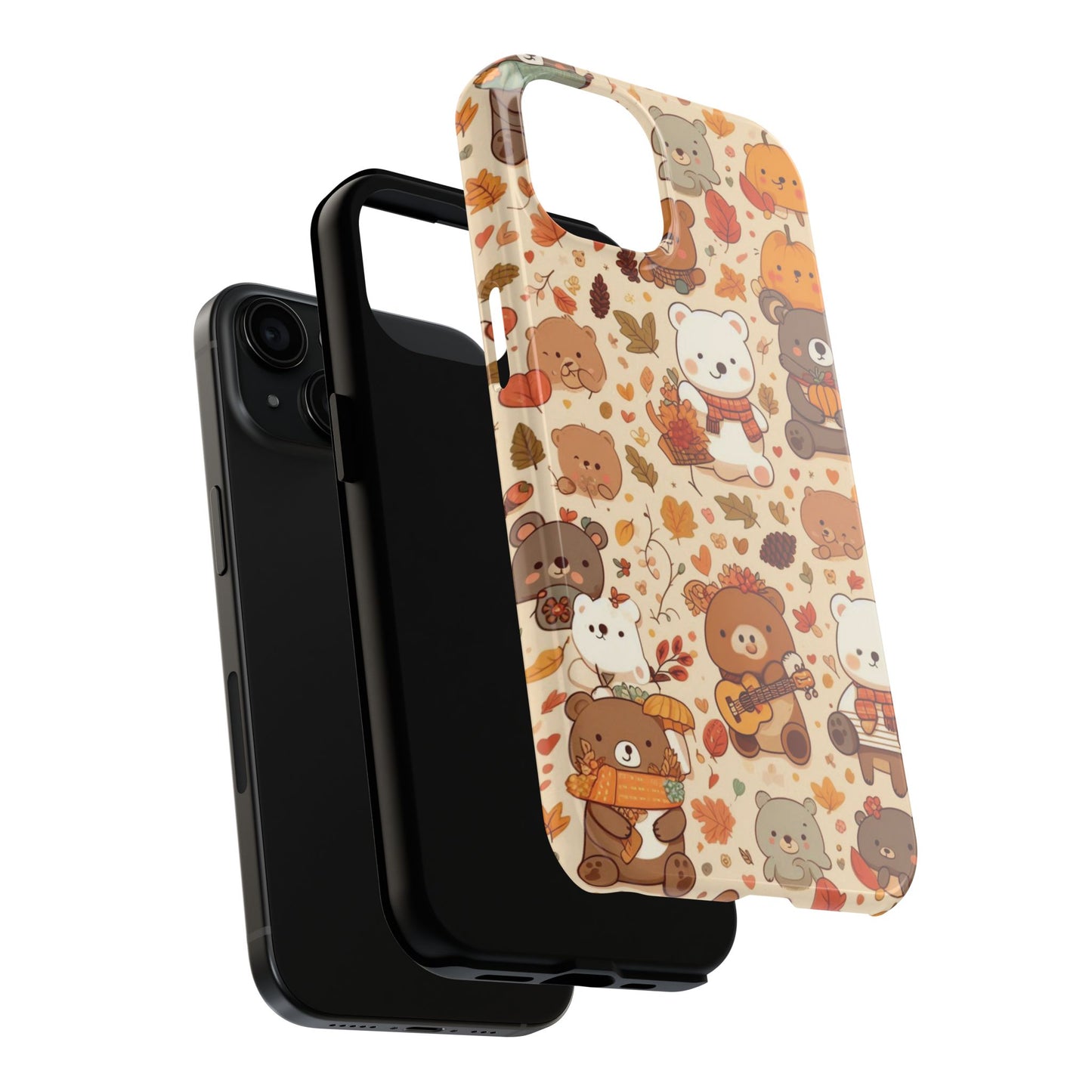 Cute Bear Phone Case - Durable Tough Cases for Animal Lovers, Gift for Kids, Cute Fall Decor, Whimsical Accessories, Fun Style