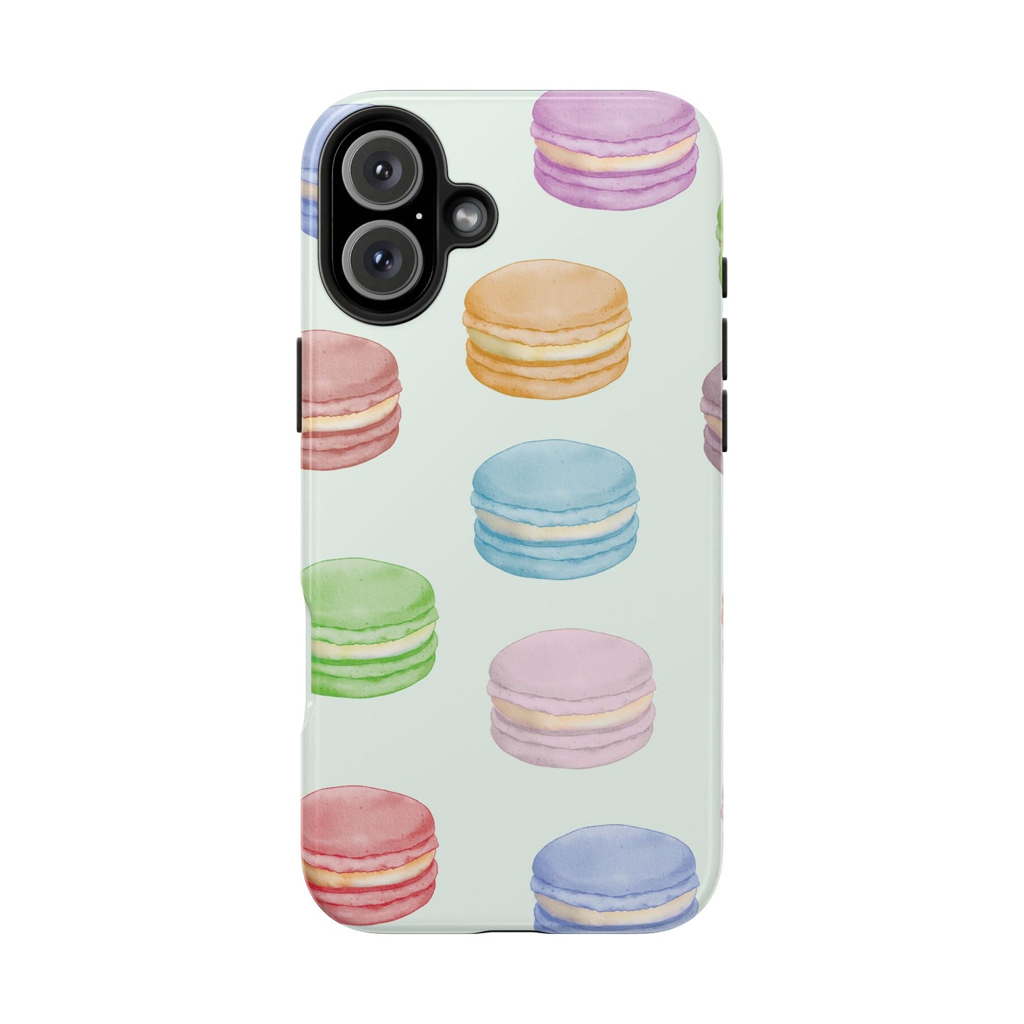 Cute Macaron Phone Case, Tough Phone Cases, Floral Phone Cover, Pastel Phone Case, Gift for Foodies, Spring Accessories