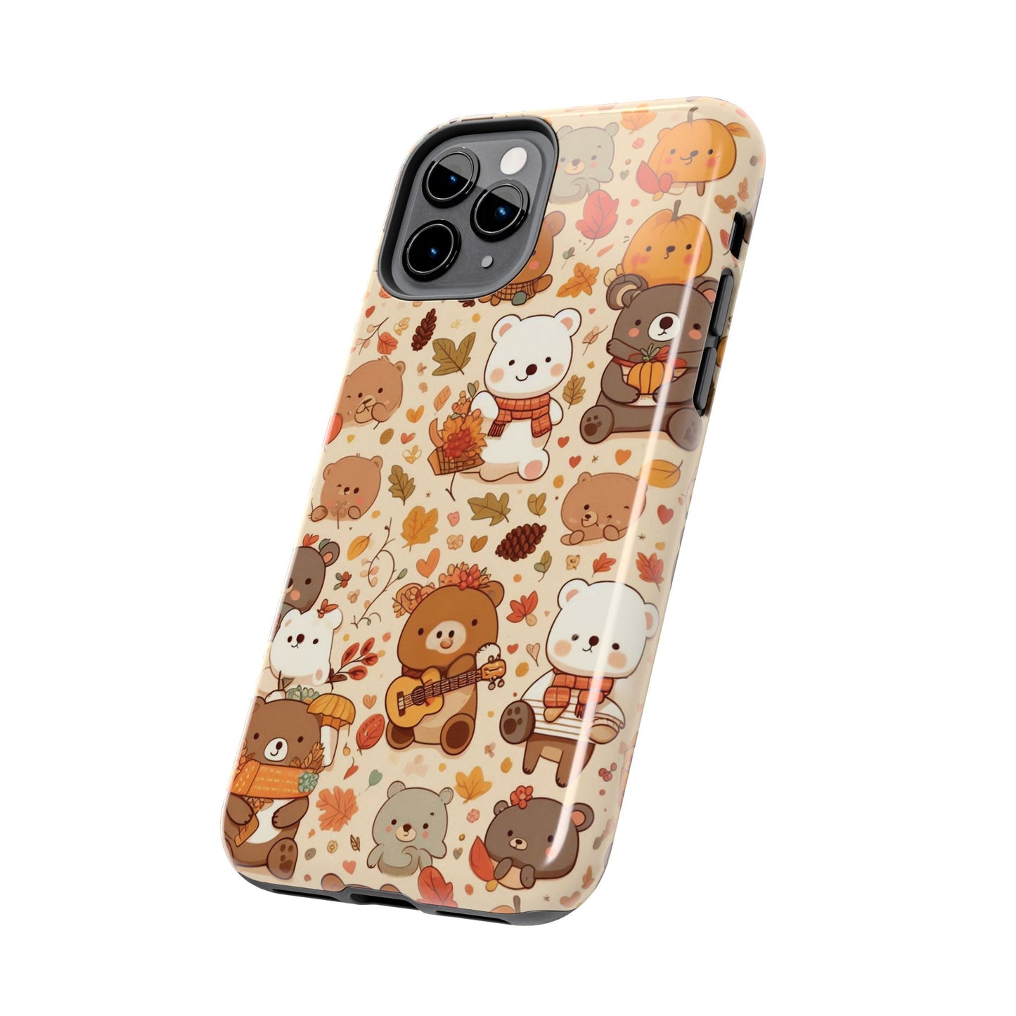 Cute Bear Phone Case - Durable Tough Cases for Animal Lovers, Gift for Kids, Cute Fall Decor, Whimsical Accessories, Fun Style