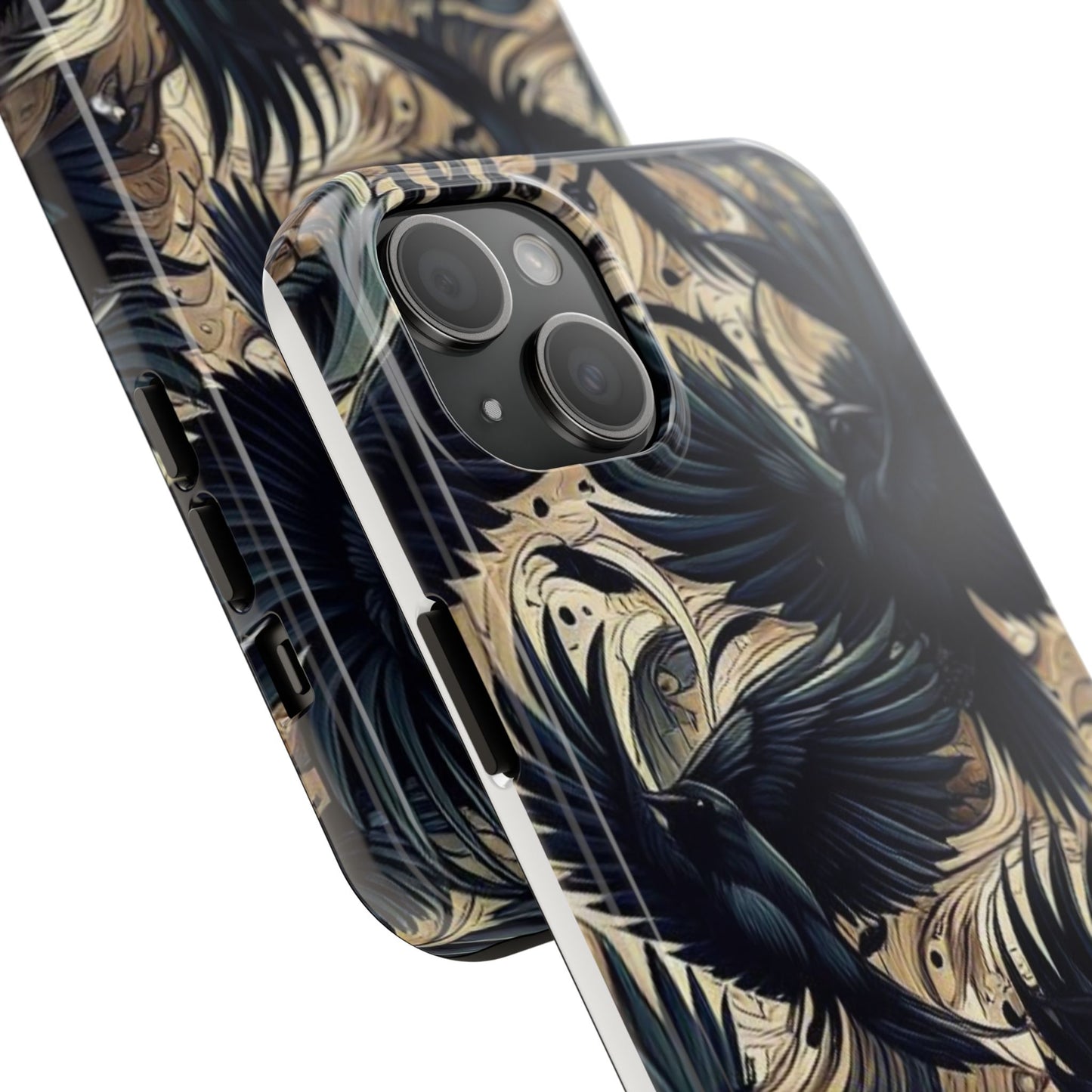Bold Raven Phone Case | Tough and Protective | Unique Bird Design | Gift for Nature Lovers | Halloween and Fall Decor