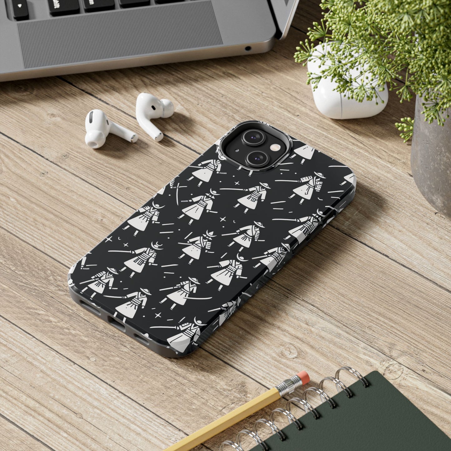 Warrior Pattern Tough Phone Cases, Durable Phone Cover, Unique Gift for Gamers, Protection from Drops, Stylish Phone Accessories