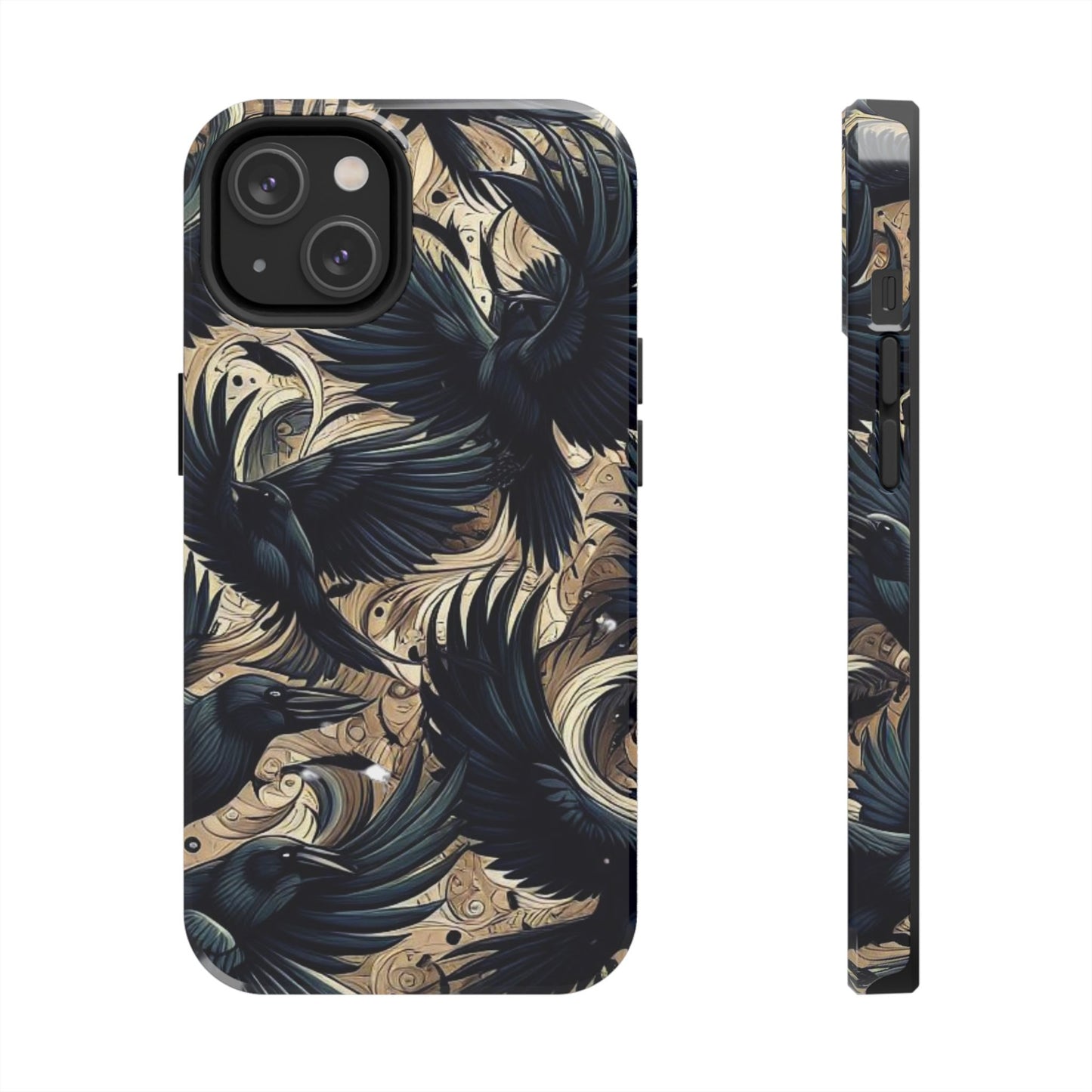 Bold Raven Phone Case | Tough and Protective | Unique Bird Design | Gift for Nature Lovers | Halloween and Fall Decor
