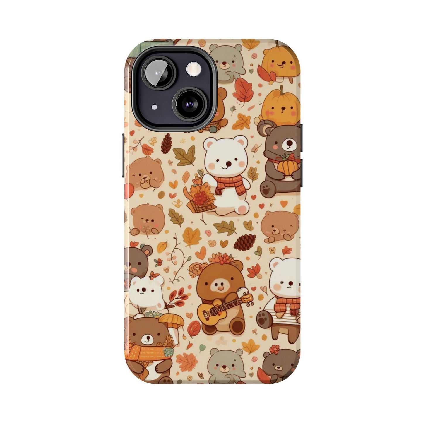 Cute Bear Phone Case - Durable Tough Cases for Animal Lovers, Gift for Kids, Cute Fall Decor, Whimsical Accessories, Fun Style