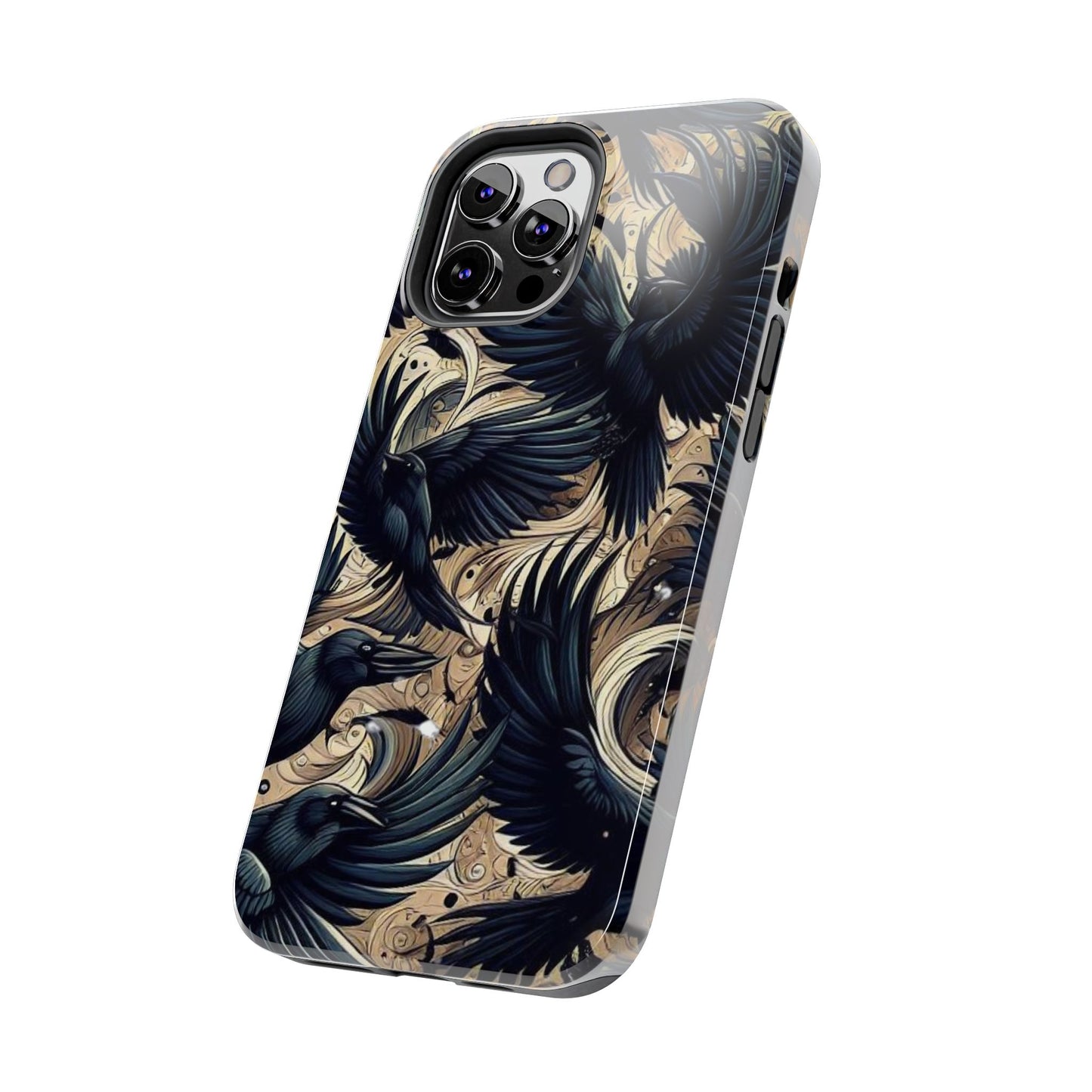Bold Raven Phone Case | Tough and Protective | Unique Bird Design | Gift for Nature Lovers | Halloween and Fall Decor