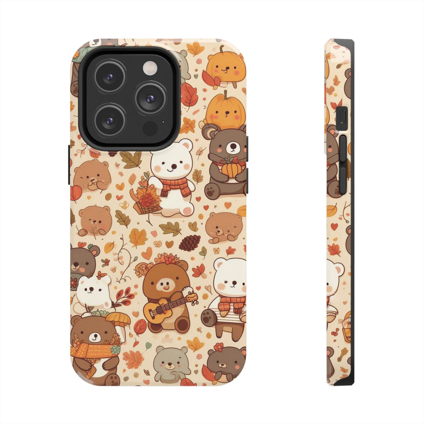Cute Bear Phone Case - Durable Tough Cases for Animal Lovers, Gift for Kids, Cute Fall Decor, Whimsical Accessories, Fun Style