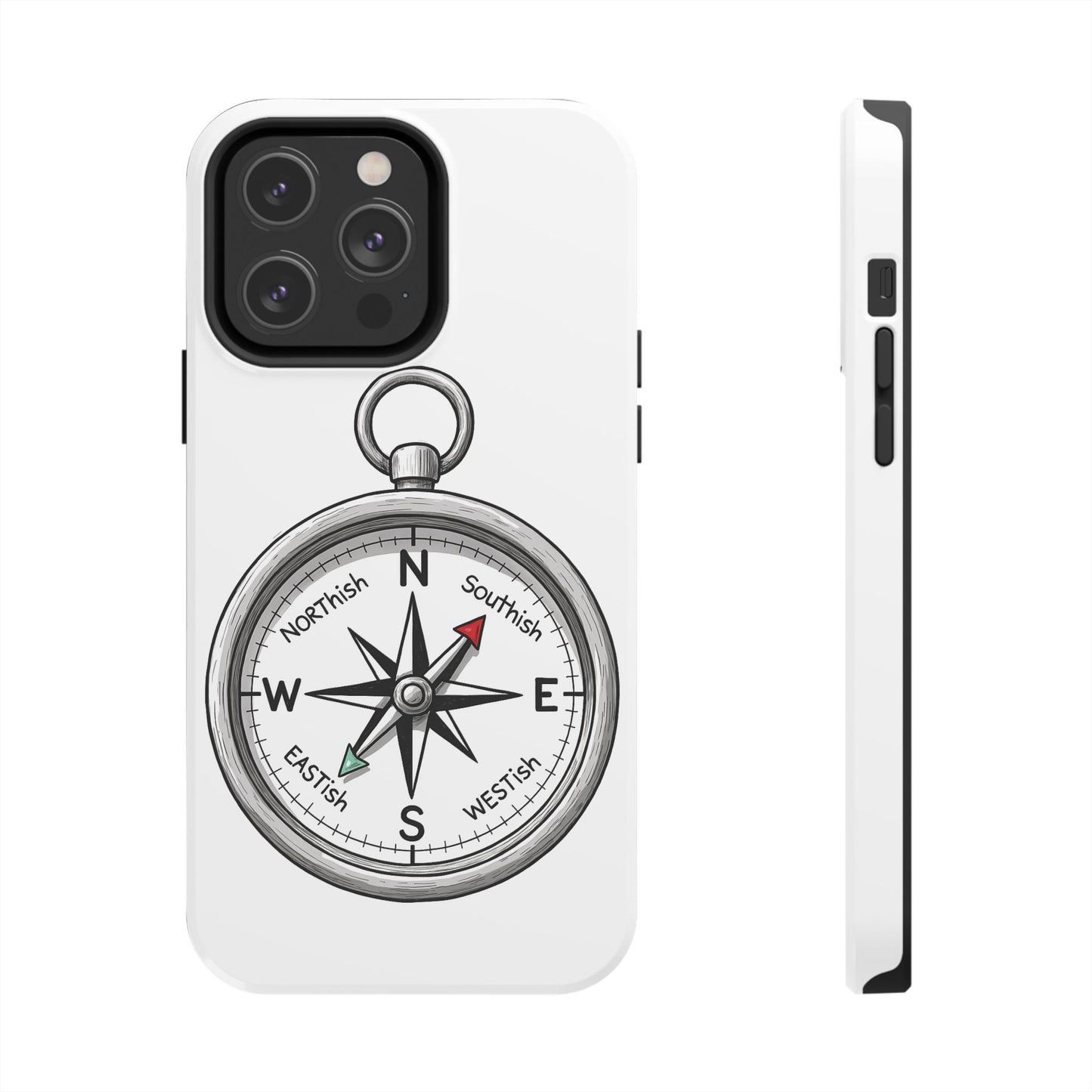 Compass Phone Case | Adventure Ready Tough Case, Gifts for Travelers, Unique Phone Accessories, Birthday Present, Personalized Design