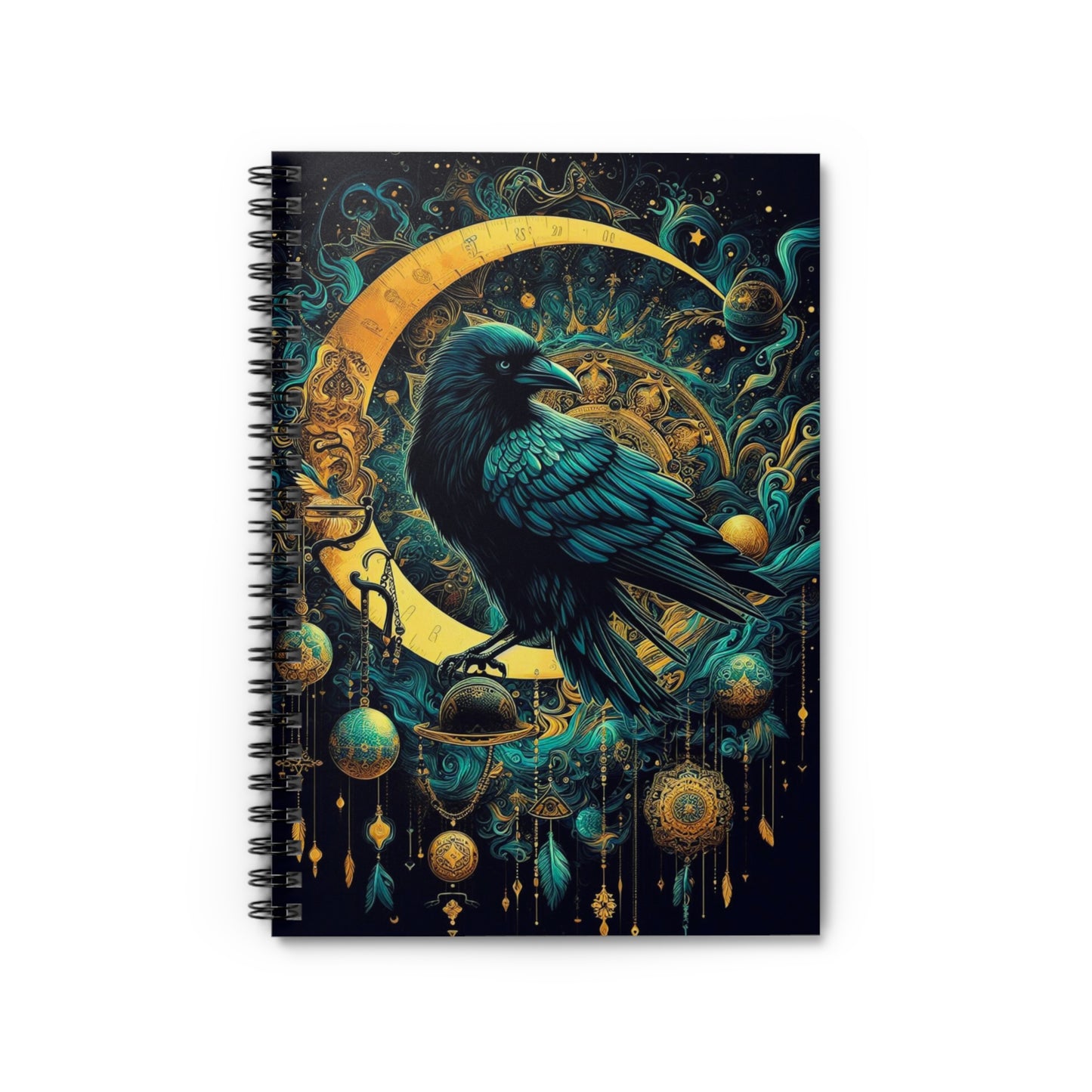 Mystical Raven Spiral Notebook - Perfect for Journaling, School, or Gift, Ideal for Witchcraft, Fantasy Lovers, and Art Enthusiasts