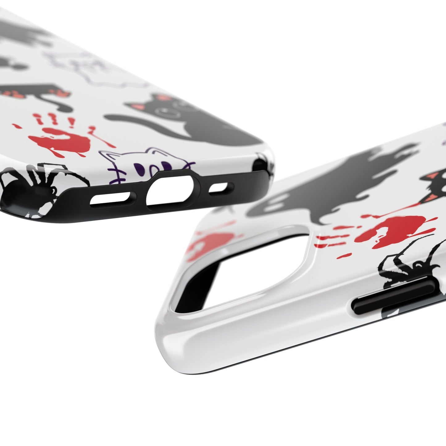 Halloween Phone Cases, Spooky Phone Cover, Cat & Ghost Design, Tough Case for Gifting, Fun and Festive