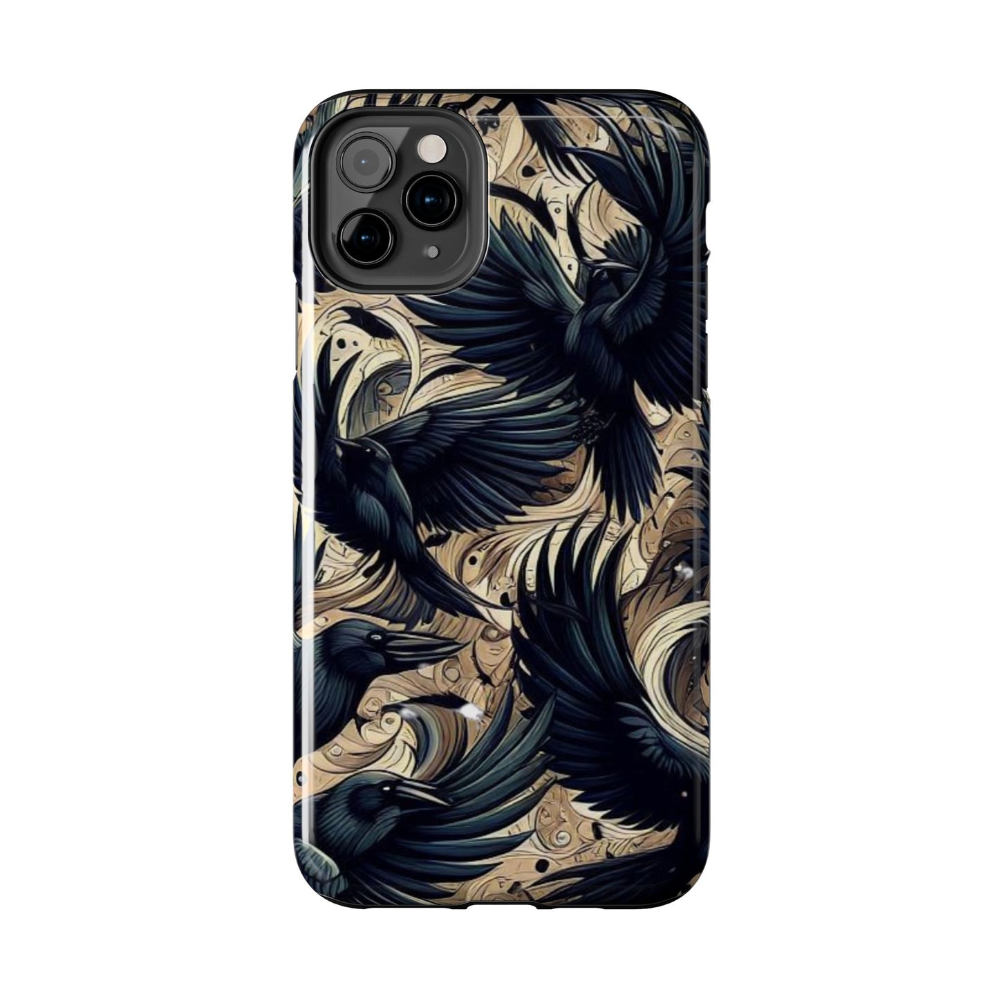 Bold Raven Phone Case | Tough and Protective | Unique Bird Design | Gift for Nature Lovers | Halloween and Fall Decor