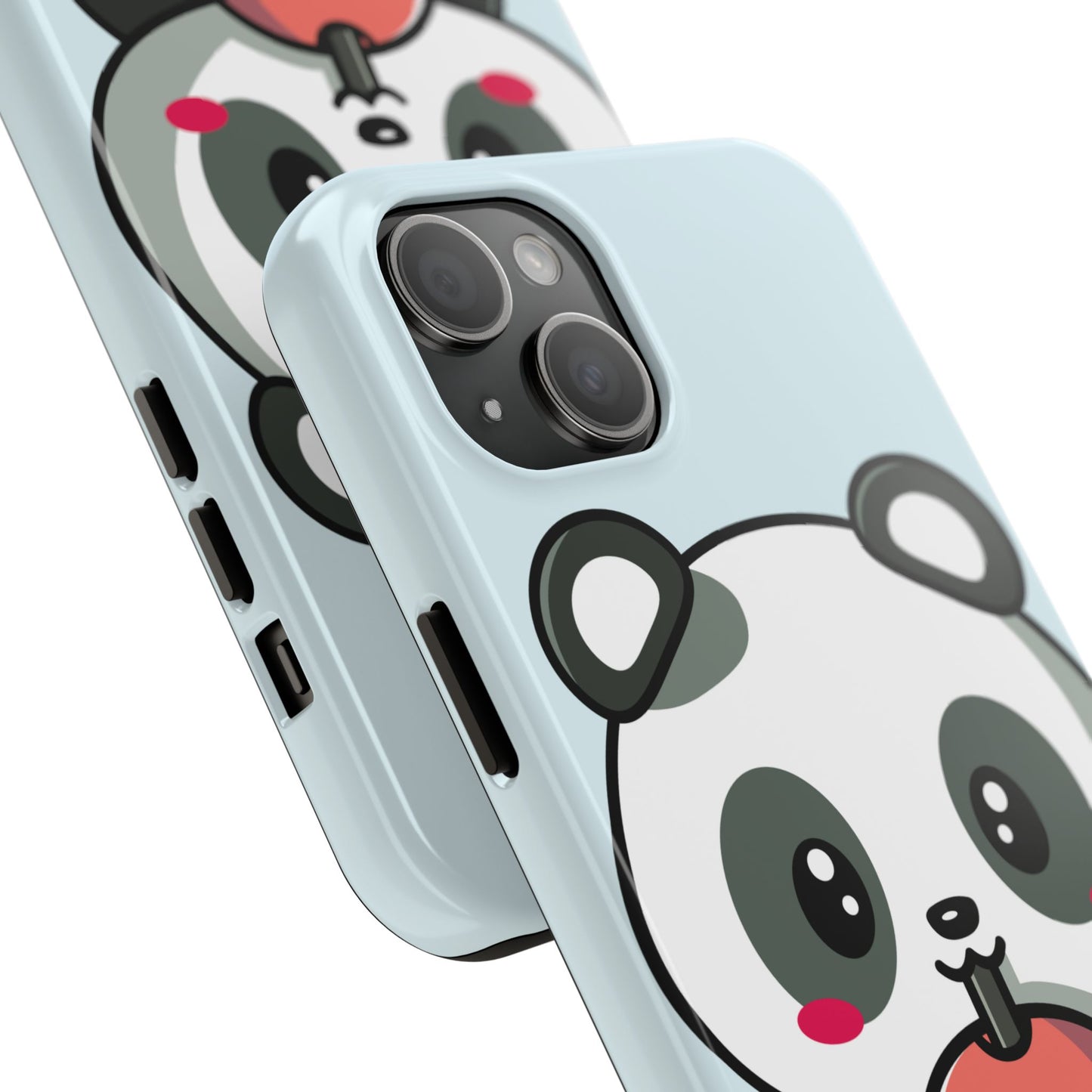 Cute Panda Phone Case with Bubble Tea Design, Tough Phone Cases, Cartoon Character Accessories, Gift for Her, Fun Mobile Cover