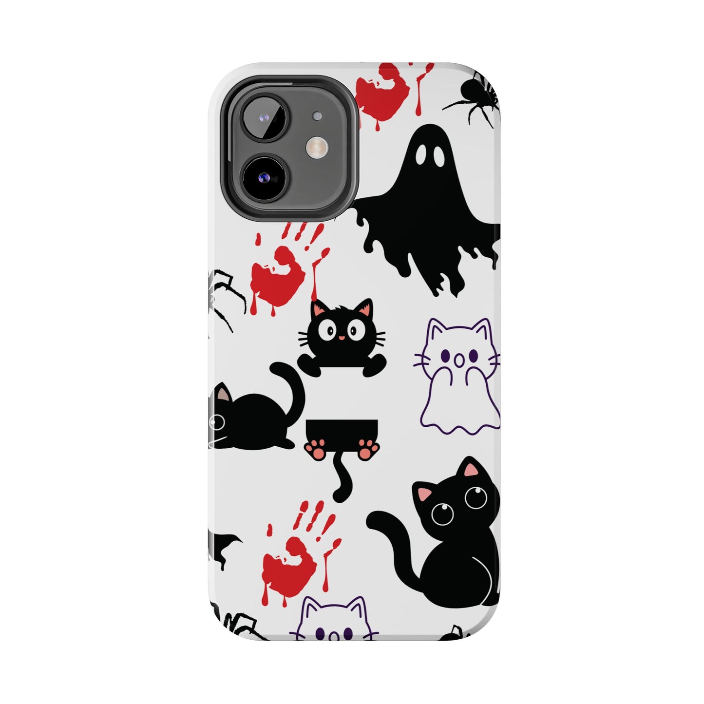 Halloween Phone Cases, Spooky Phone Cover, Cat & Ghost Design, Tough Case for Gifting, Fun and Festive