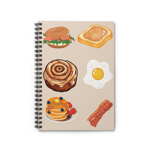 Breakfast-Themed Spiral Notebook - Perfect for Food Lovers, Journaling, School, Note-taking, Gift Idea