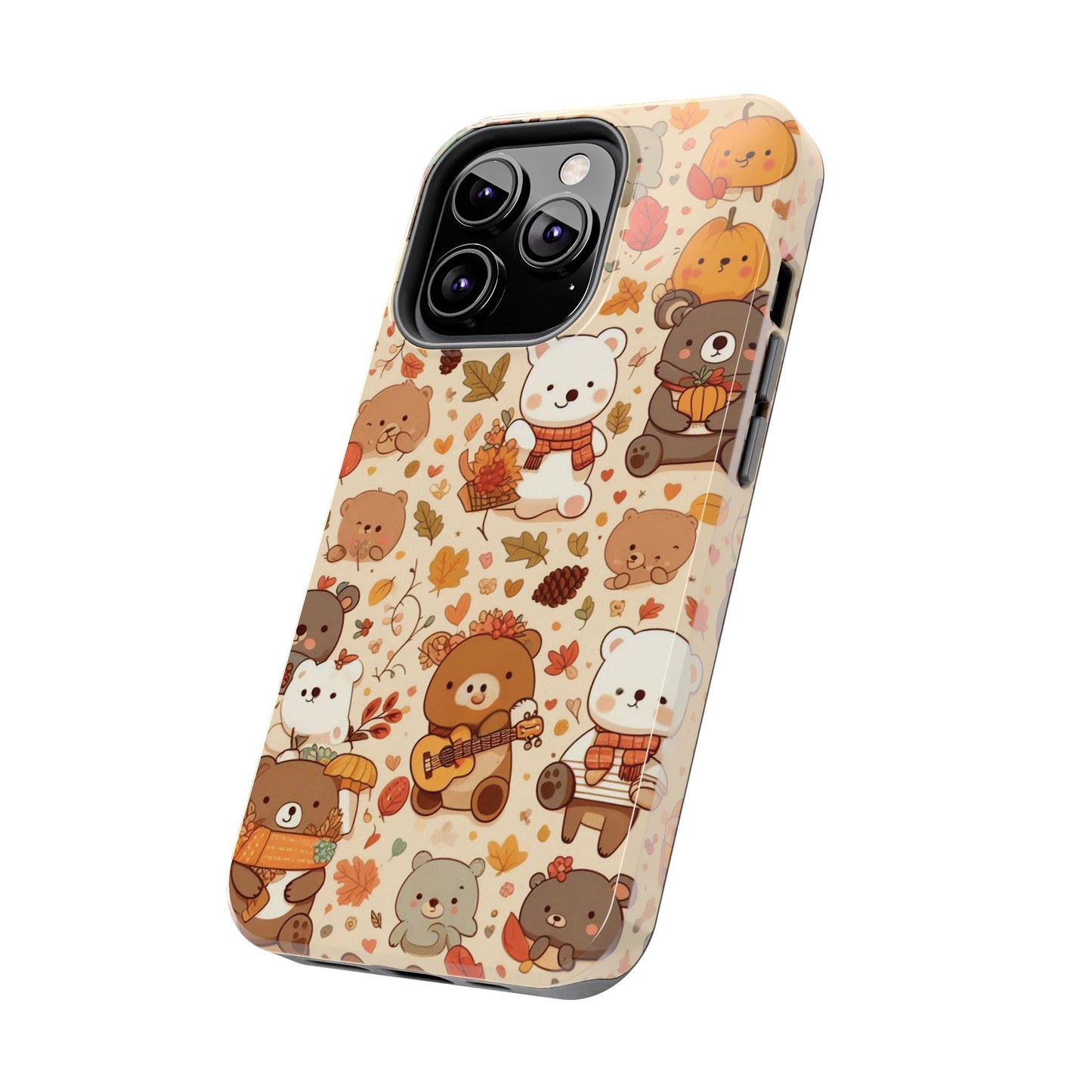 Cute Bear Phone Case - Durable Tough Cases for Animal Lovers, Gift for Kids, Cute Fall Decor, Whimsical Accessories, Fun Style