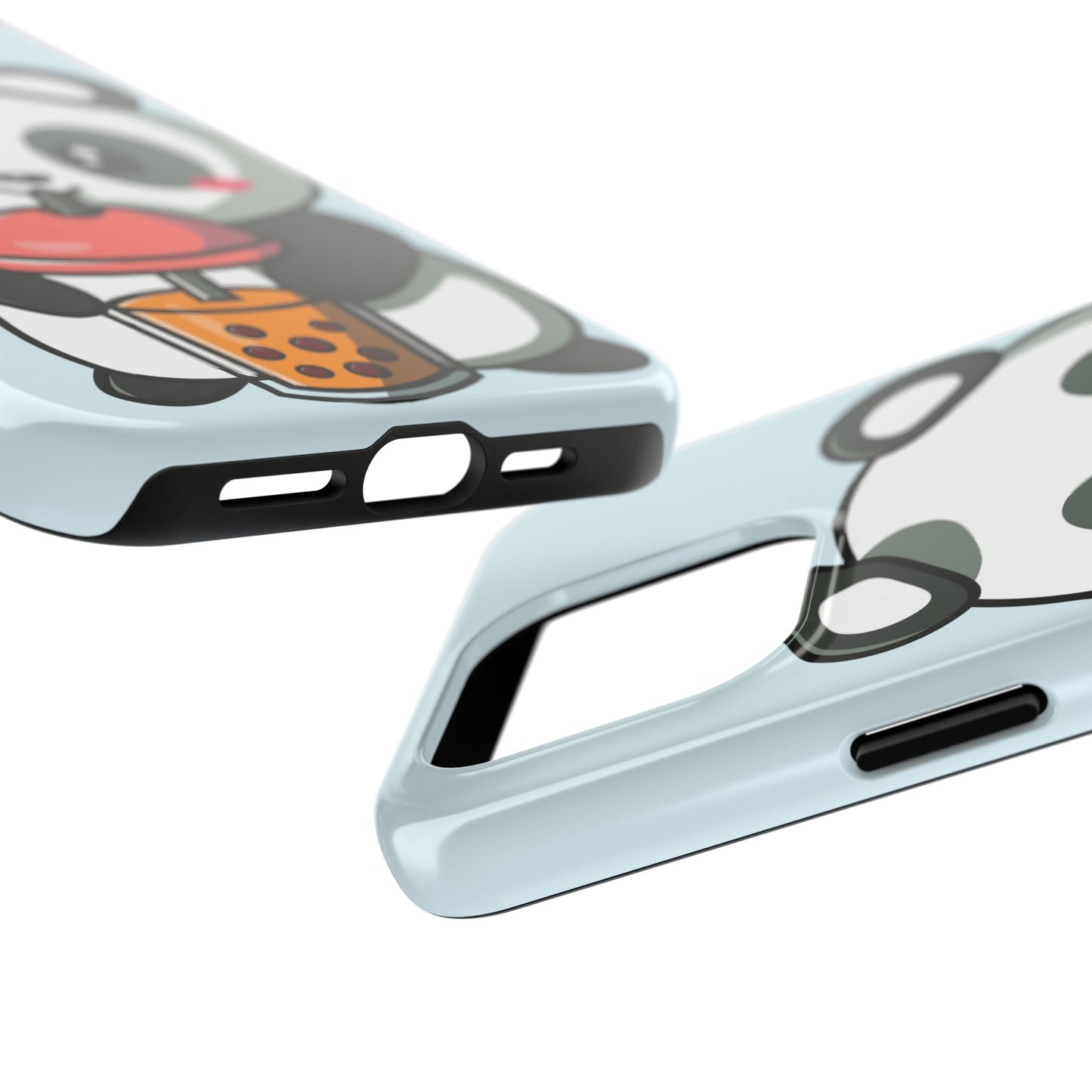 Cute Panda Phone Case with Bubble Tea Design, Tough Phone Cases, Cartoon Character Accessories, Gift for Her, Fun Mobile Cover