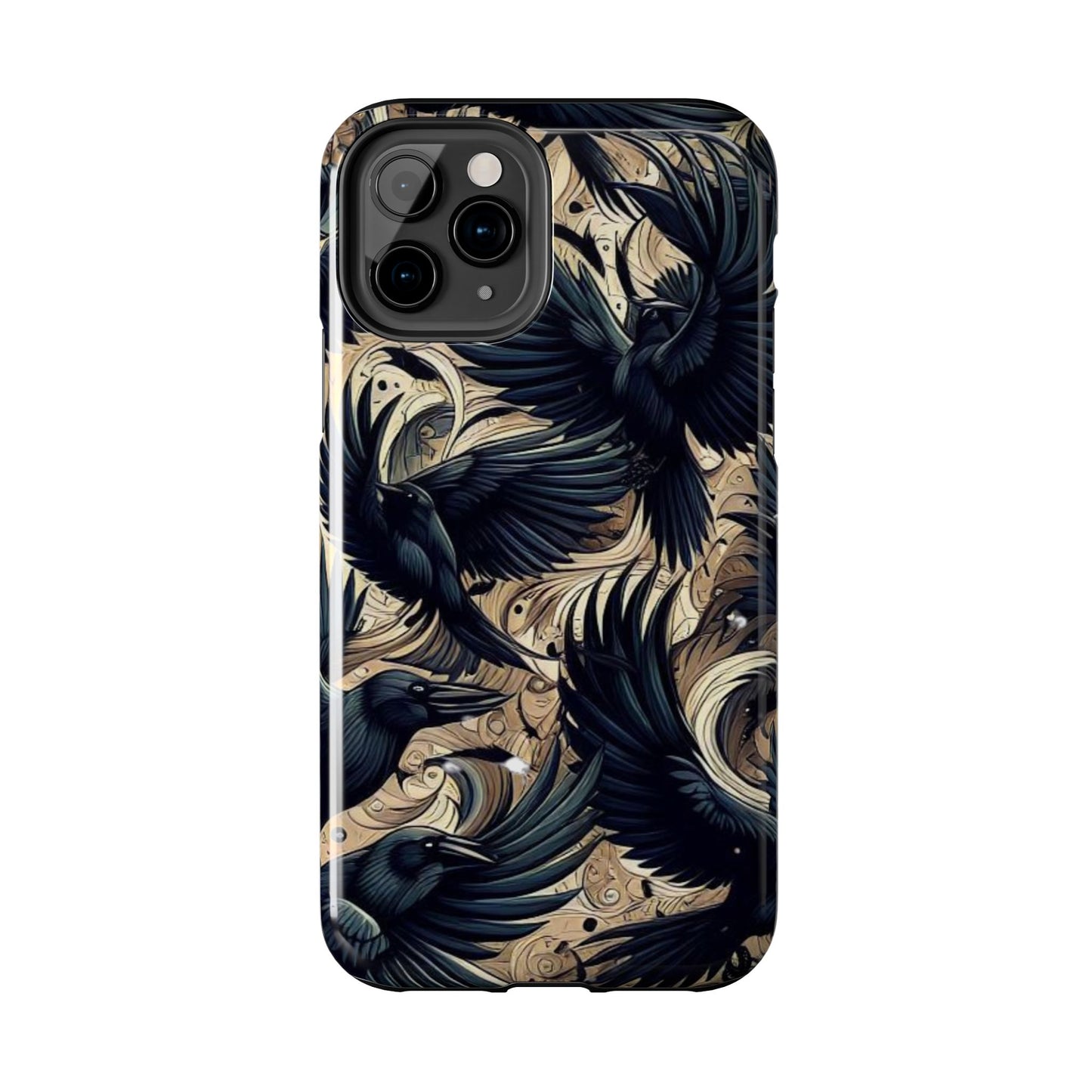 Bold Raven Phone Case | Tough and Protective | Unique Bird Design | Gift for Nature Lovers | Halloween and Fall Decor
