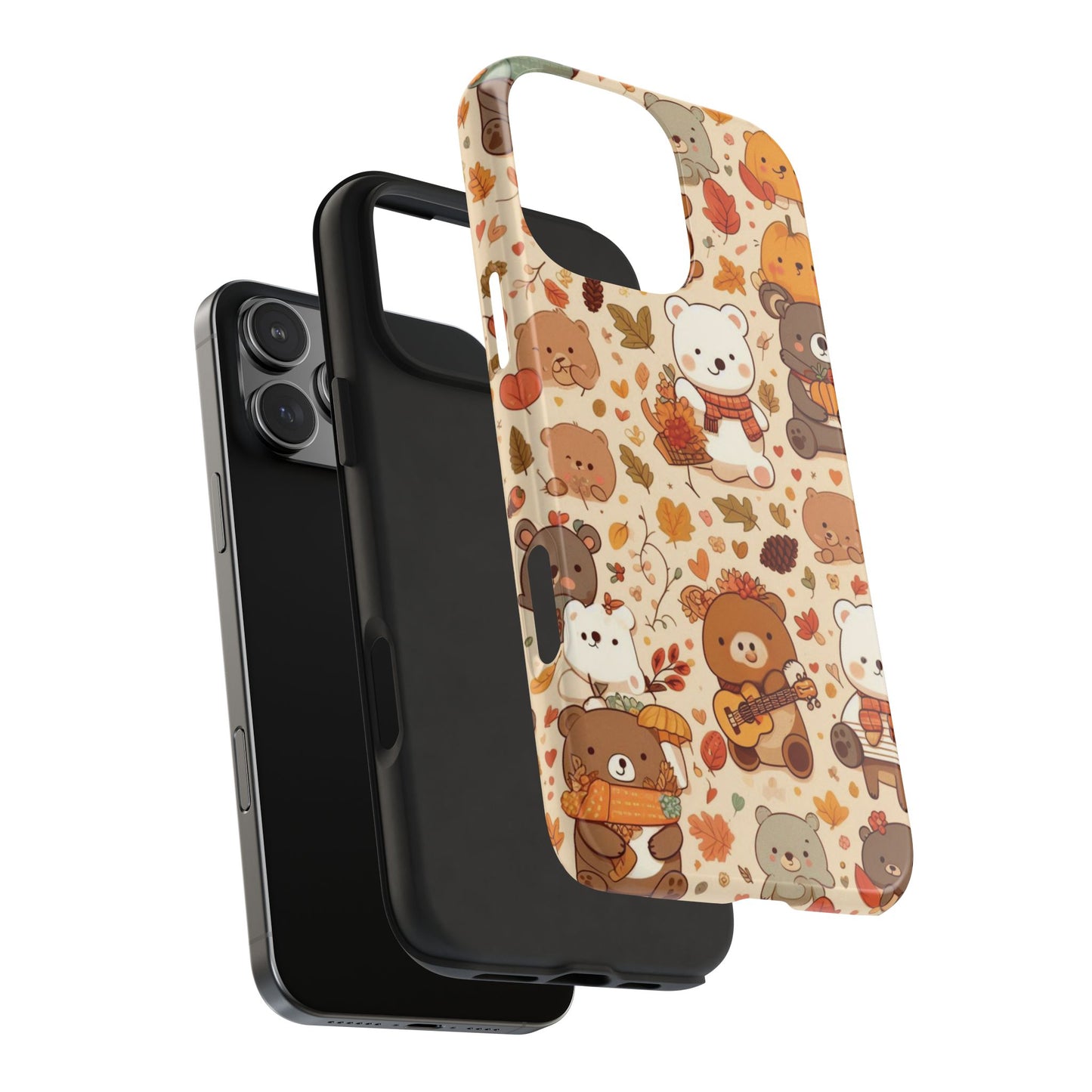 Cute Bear Phone Case - Durable Tough Cases for Animal Lovers, Gift for Kids, Cute Fall Decor, Whimsical Accessories, Fun Style