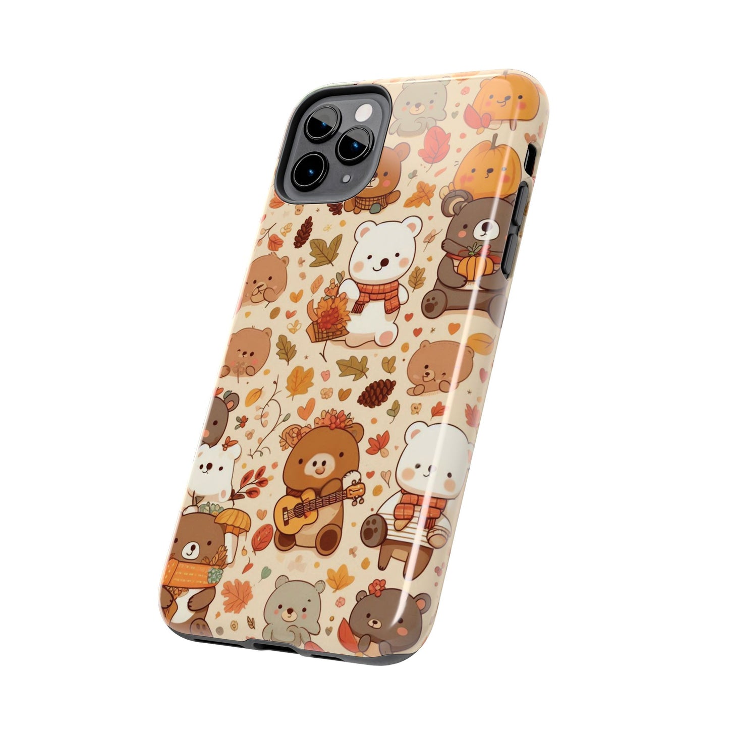Cute Bear Phone Case - Durable Tough Cases for Animal Lovers, Gift for Kids, Cute Fall Decor, Whimsical Accessories, Fun Style