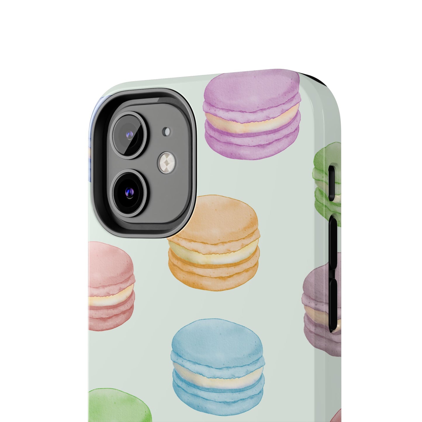 Cute Macaron Phone Case, Tough Phone Cases, Floral Phone Cover, Pastel Phone Case, Gift for Foodies, Spring Accessories