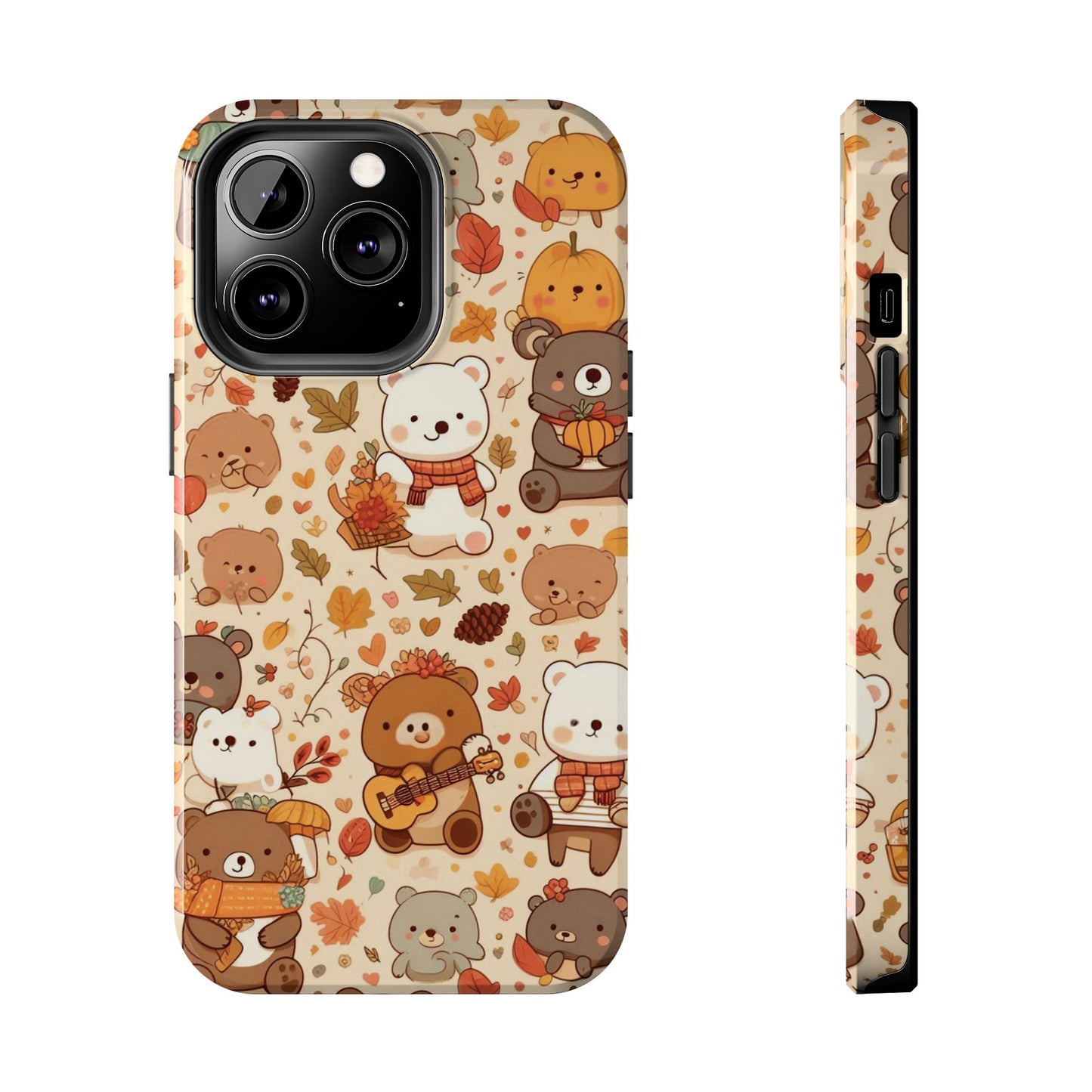 Cute Bear Phone Case - Durable Tough Cases for Animal Lovers, Gift for Kids, Cute Fall Decor, Whimsical Accessories, Fun Style