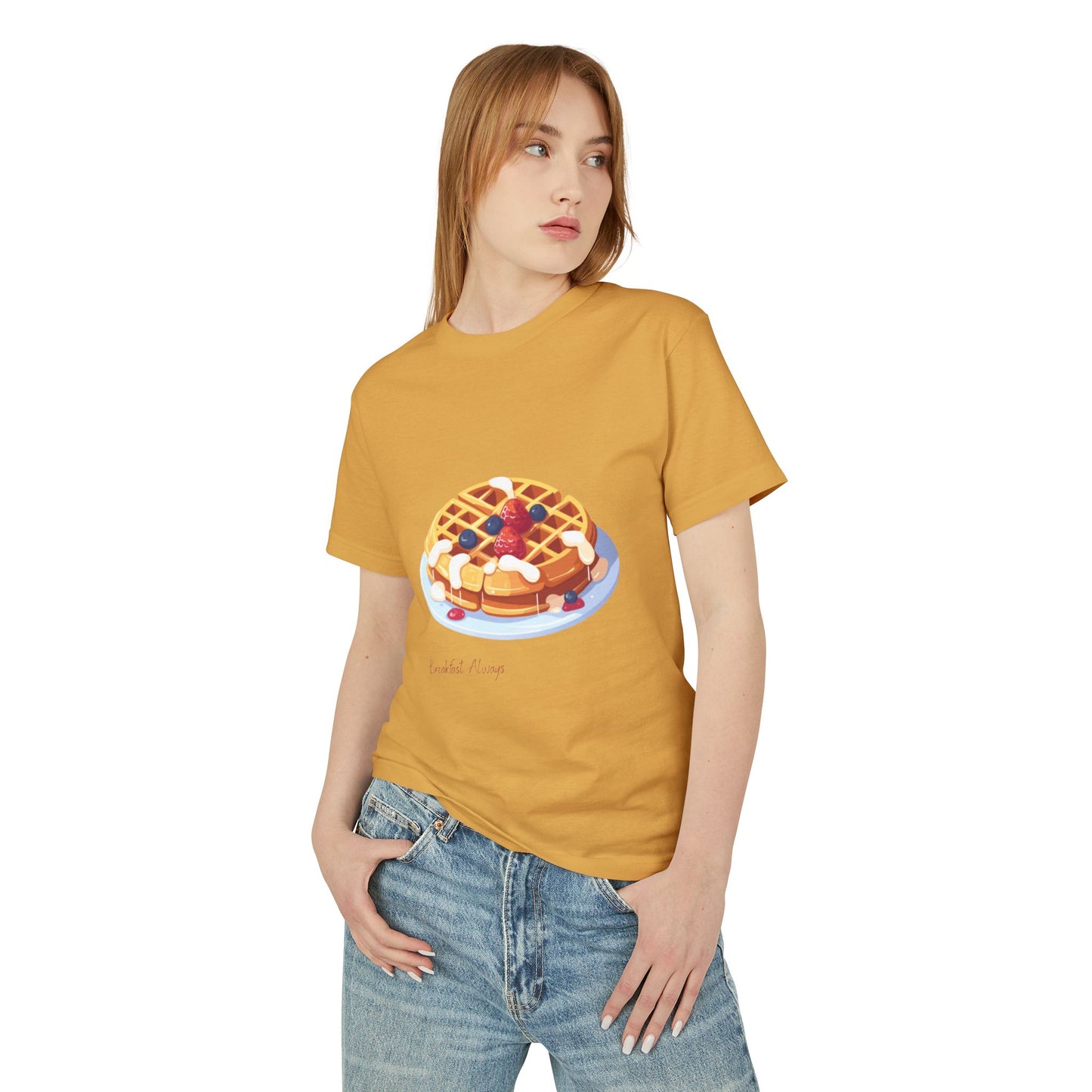 Waffle Delight Tee, Foodie Gift, Casual Wear, Brunch Shirt, Unisex Cotton Tee, Gift for Chef, Sweet Treat Apparel