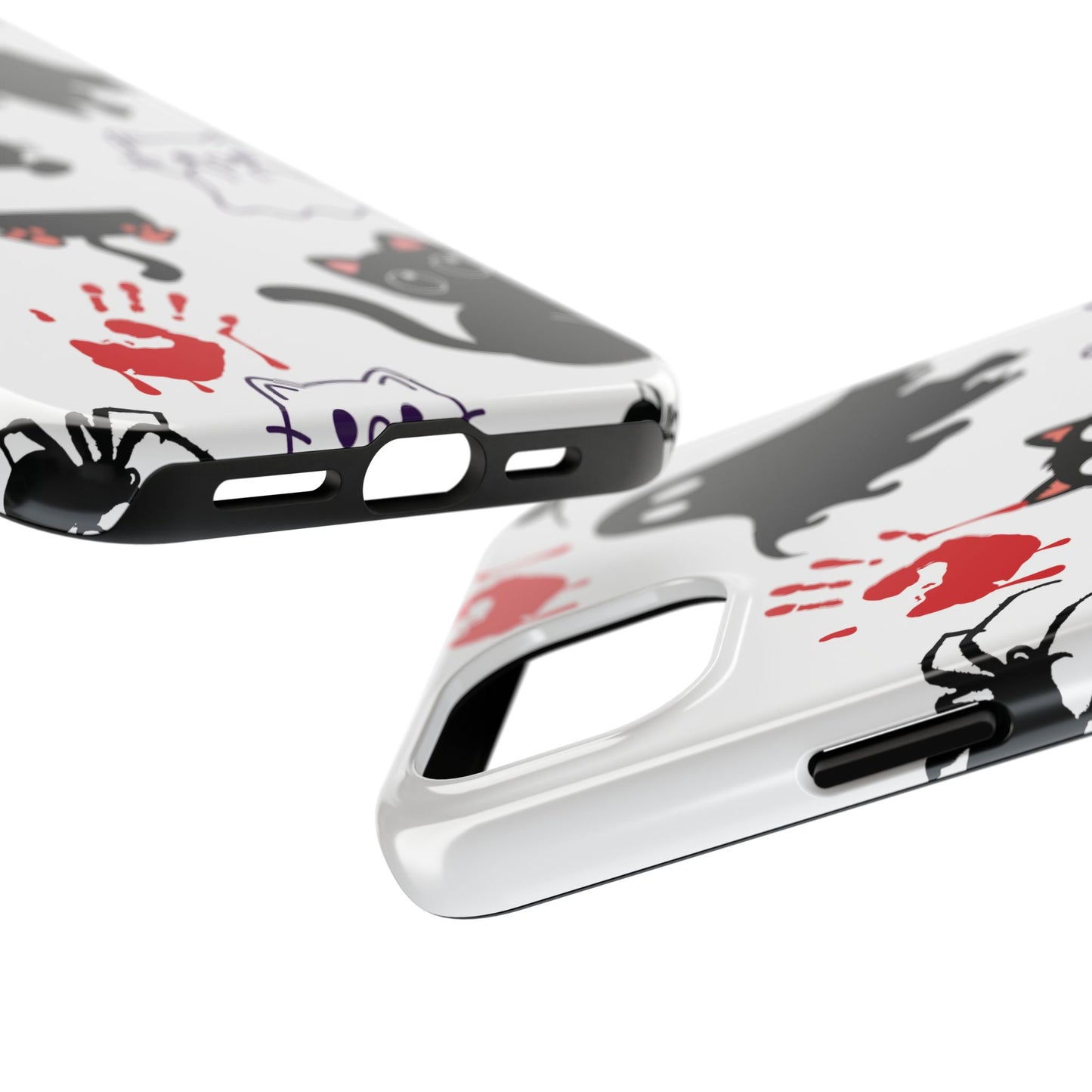 Halloween Phone Cases, Spooky Phone Cover, Cat & Ghost Design, Tough Case for Gifting, Fun and Festive