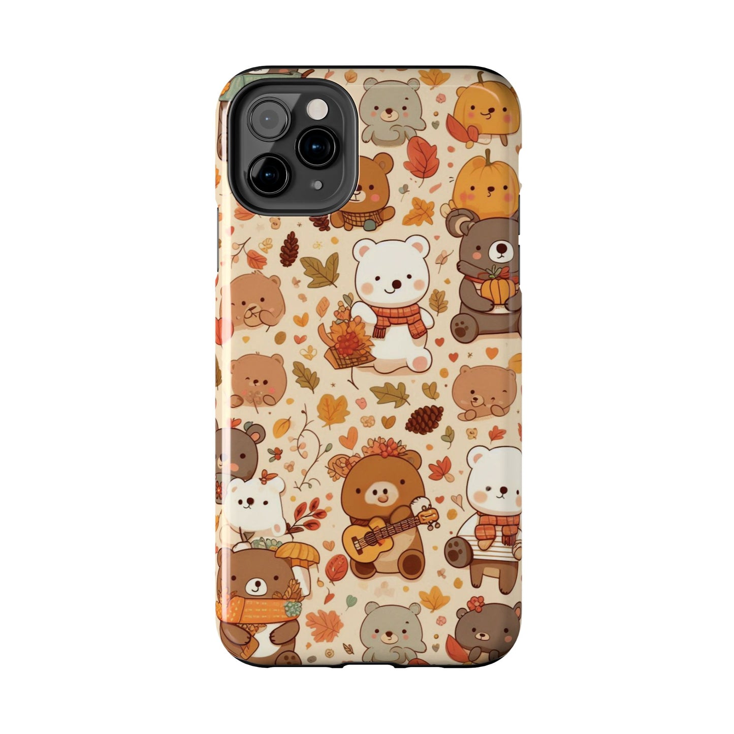 Cute Bear Phone Case - Durable Tough Cases for Animal Lovers, Gift for Kids, Cute Fall Decor, Whimsical Accessories, Fun Style