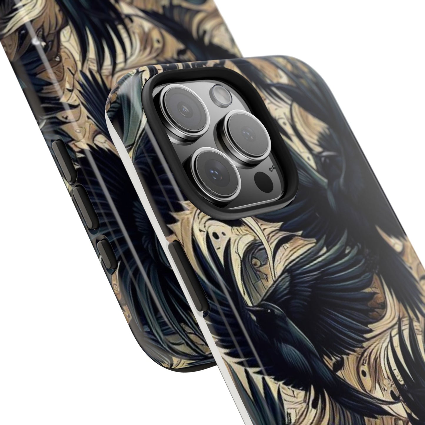 Bold Raven Phone Case | Tough and Protective | Unique Bird Design | Gift for Nature Lovers | Halloween and Fall Decor