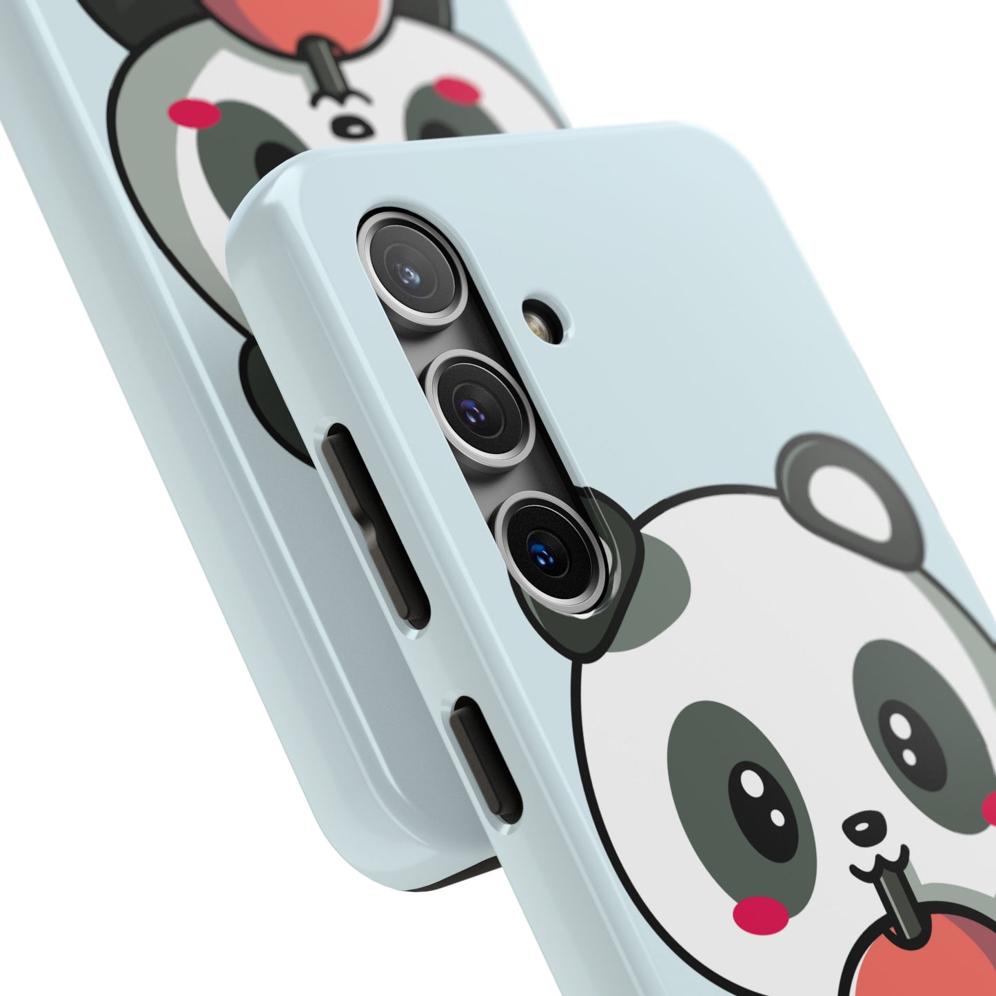 Cute Panda Phone Case with Bubble Tea Design, Tough Phone Cases, Cartoon Character Accessories, Gift for Her, Fun Mobile Cover