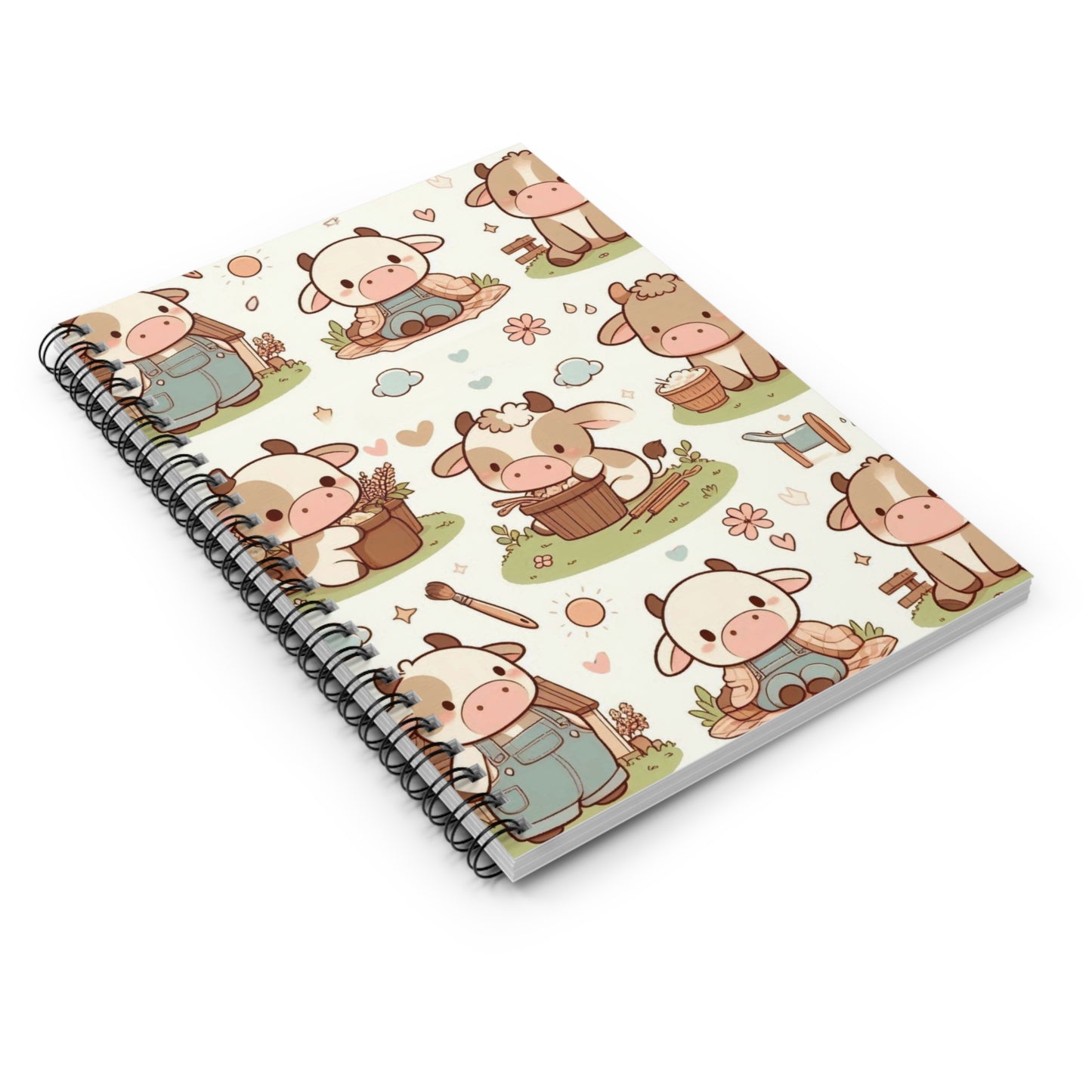 Cute Cow Spiral Notebook for Animal Lovers | Gifts for Kids, Stationery, Journaling, Cow Decor, Farmhouse Style