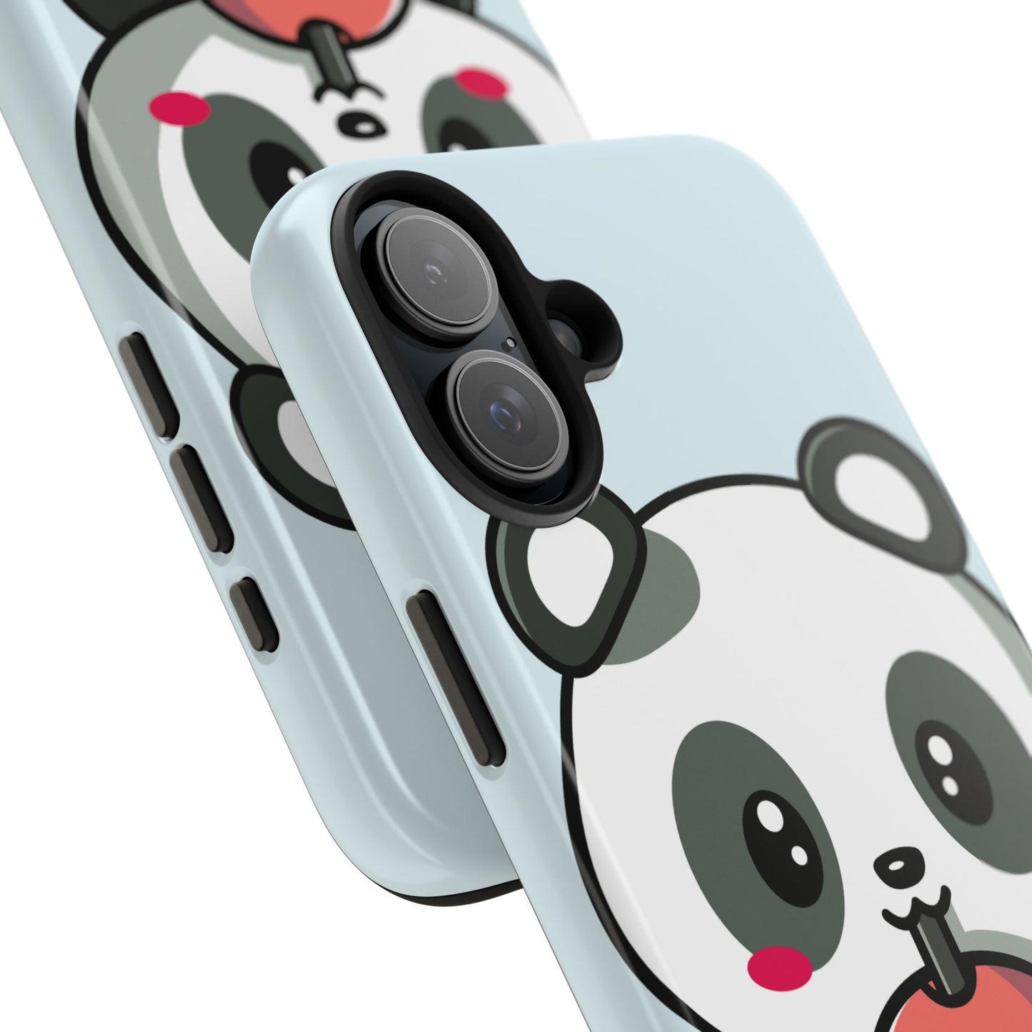 Cute Panda Phone Case with Bubble Tea Design, Tough Phone Cases, Cartoon Character Accessories, Gift for Her, Fun Mobile Cover