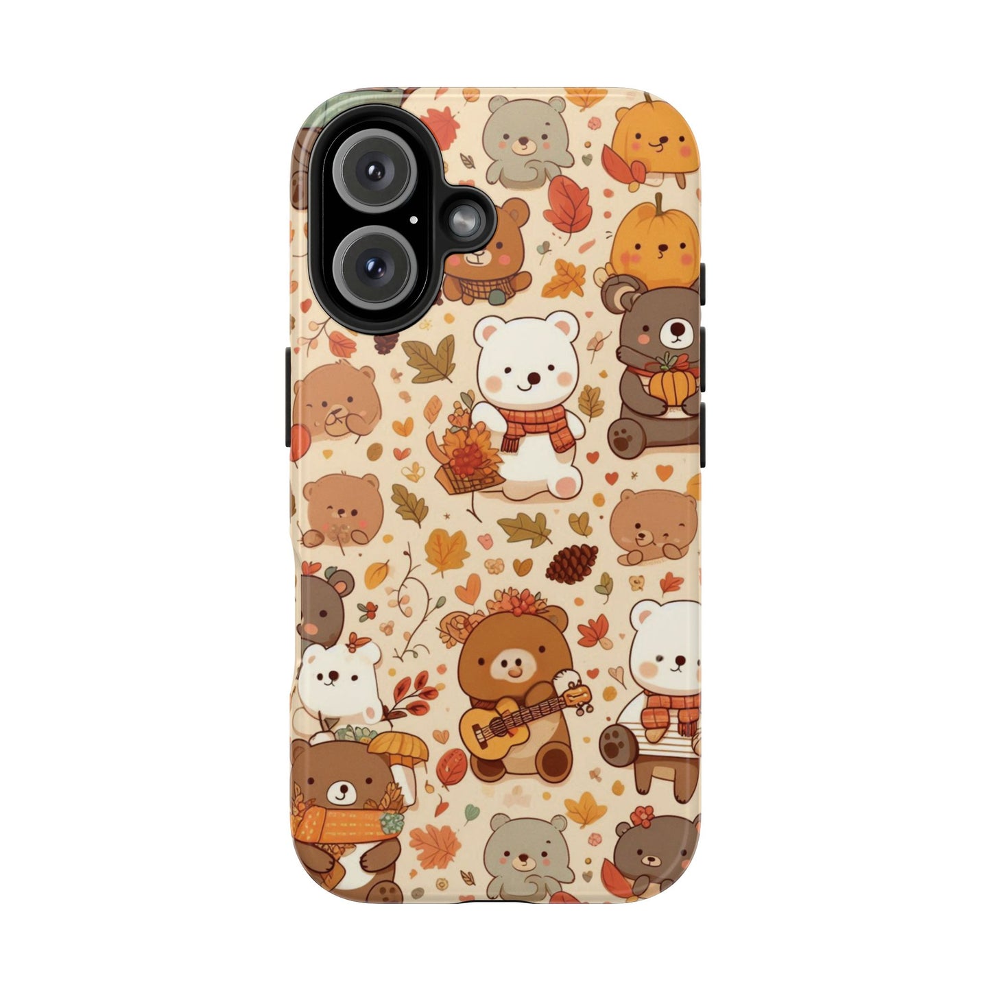 Cute Bear Phone Case - Durable Tough Cases for Animal Lovers, Gift for Kids, Cute Fall Decor, Whimsical Accessories, Fun Style